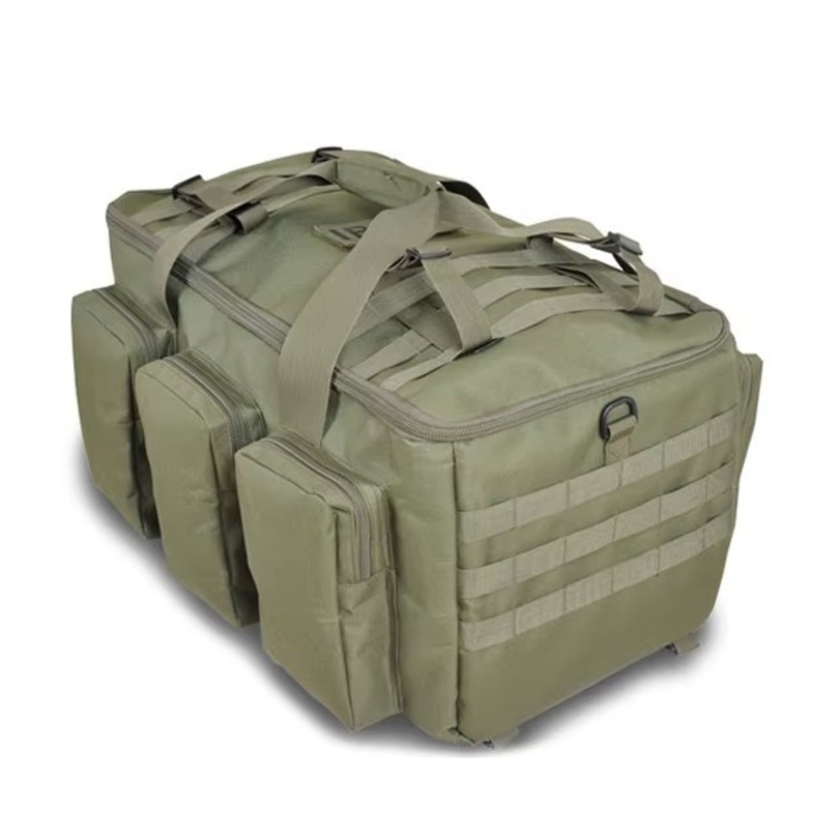 Sac De Transport Militaire 55L gros plan compartiments - Camel - Vert Olive - Noir