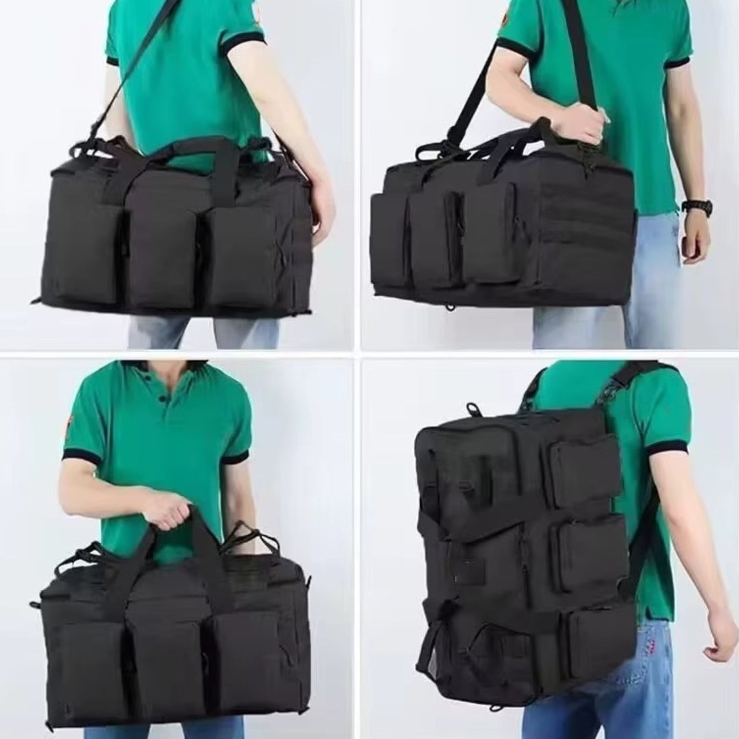 Sac De Transport Militaire 55L portée à la main - Camel - Vert Olive - Noir