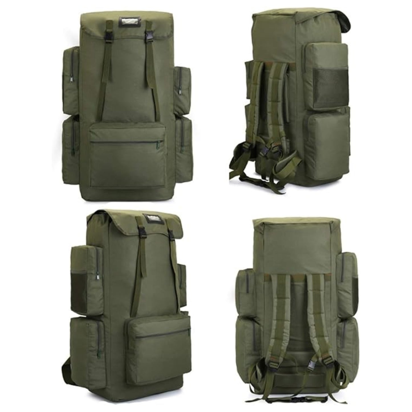 Sac à Dos Voyage Homme XXL quatre angles visibles - Vert - Noir
