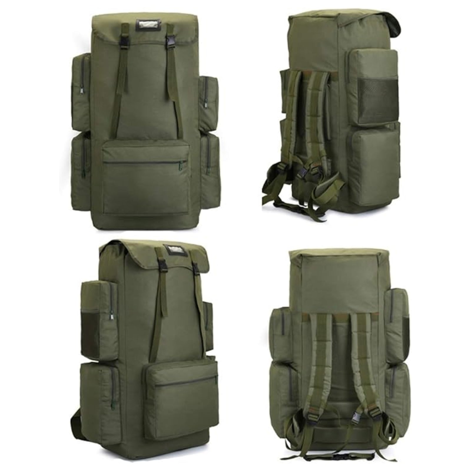 Sac à Dos Voyage Homme XXL quatre angles visibles - Vert - Noir