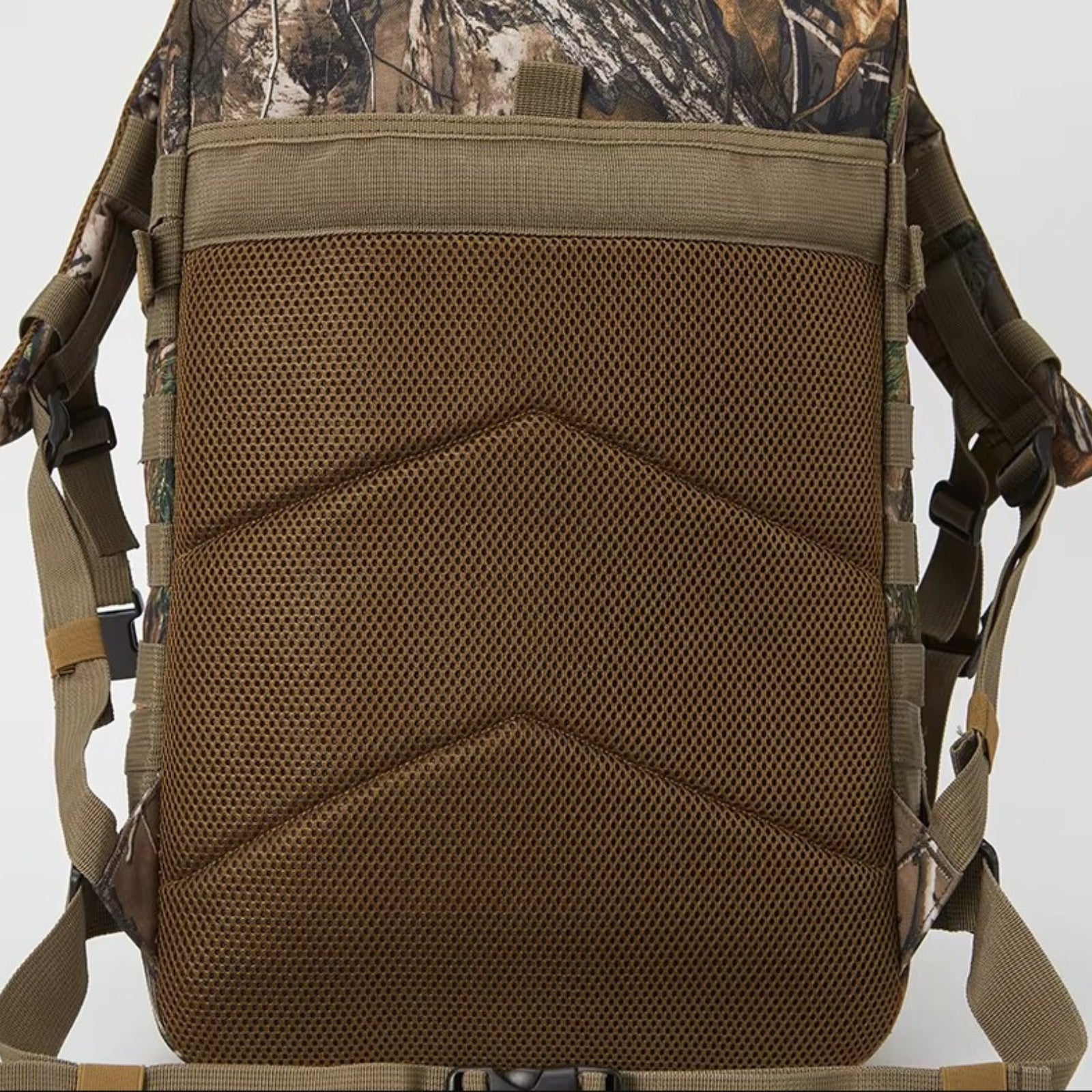 Sac à Dos Camouflage 45L gros plan dos sac - Noir et Gris - Gris et Beige - Vert Olive et Beige - Noir - Marron et Vert Forêt - Marron Beige