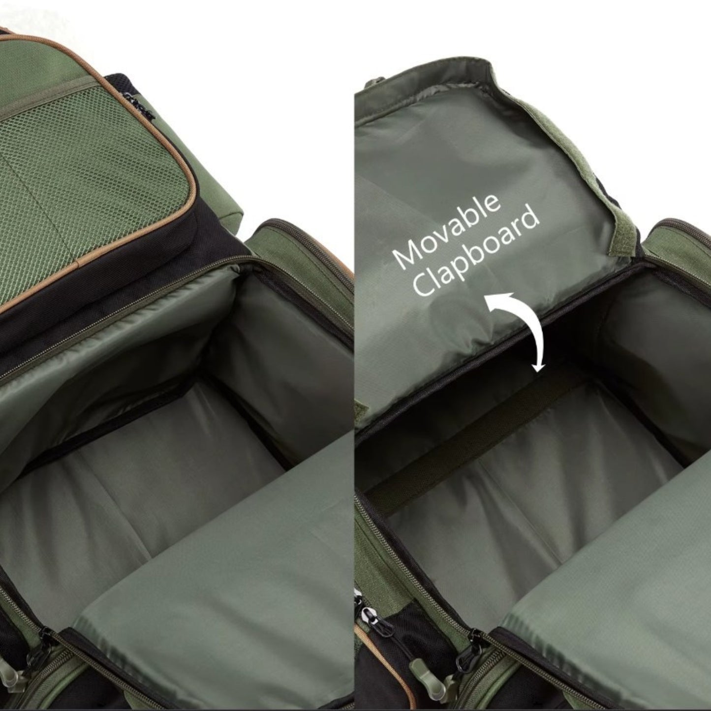 Sac de Randonnée et Pêche compartiment ouvert - Vert - Moutarde