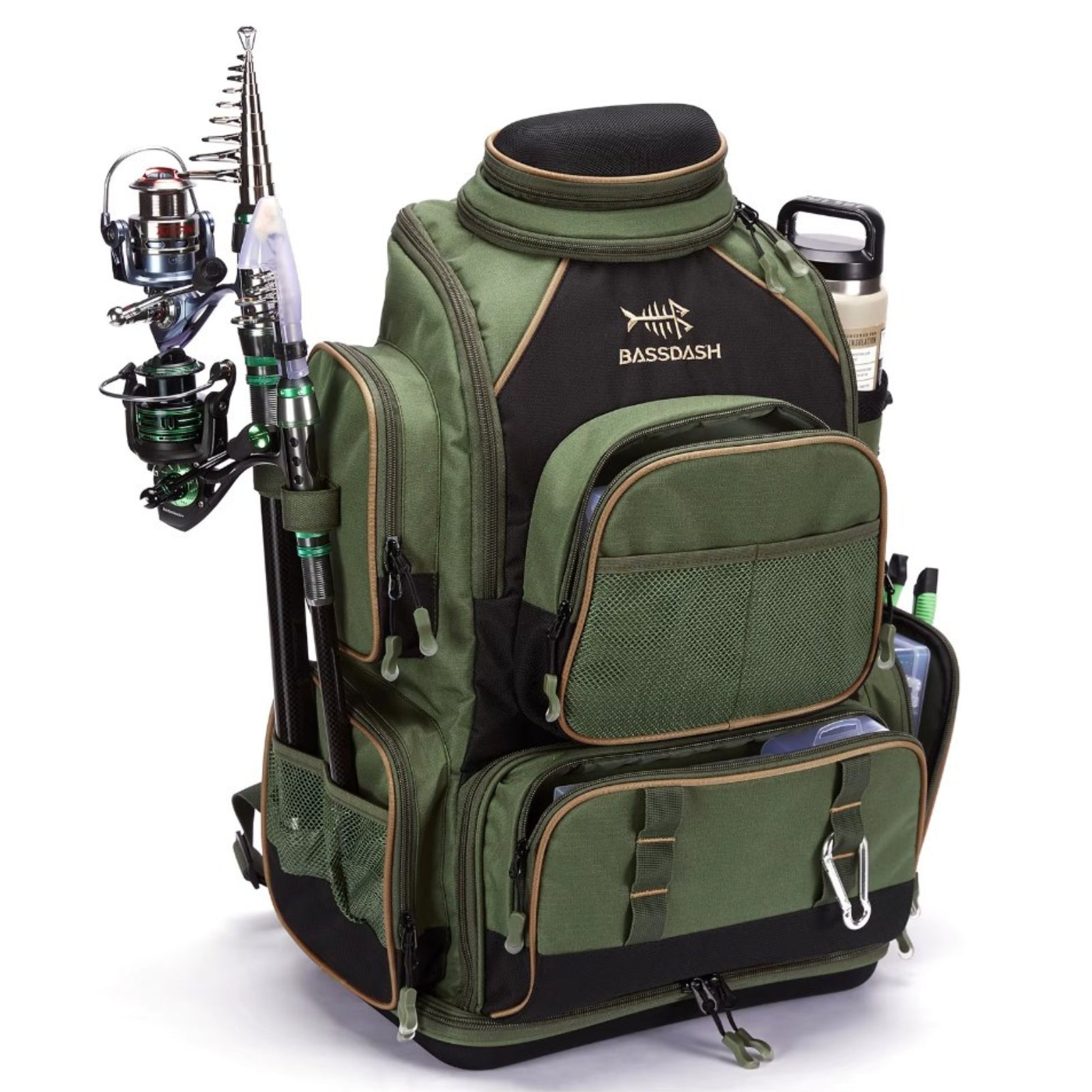 Sac de Randonnée et Pêche sac avec accessoires - Vert