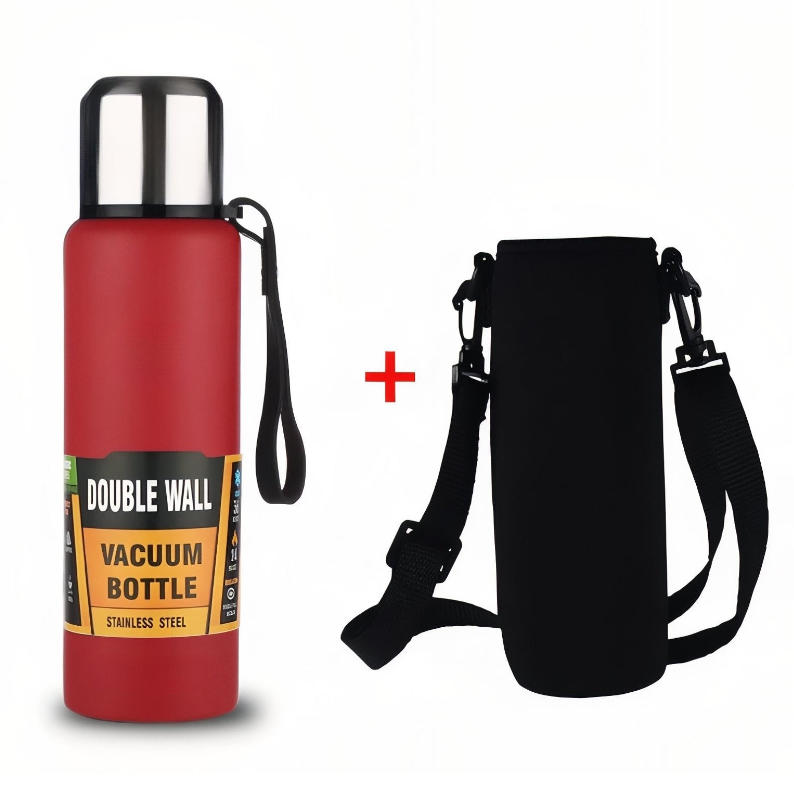 Gourde Isotherme Grande Contenance - Rouge avec Sac