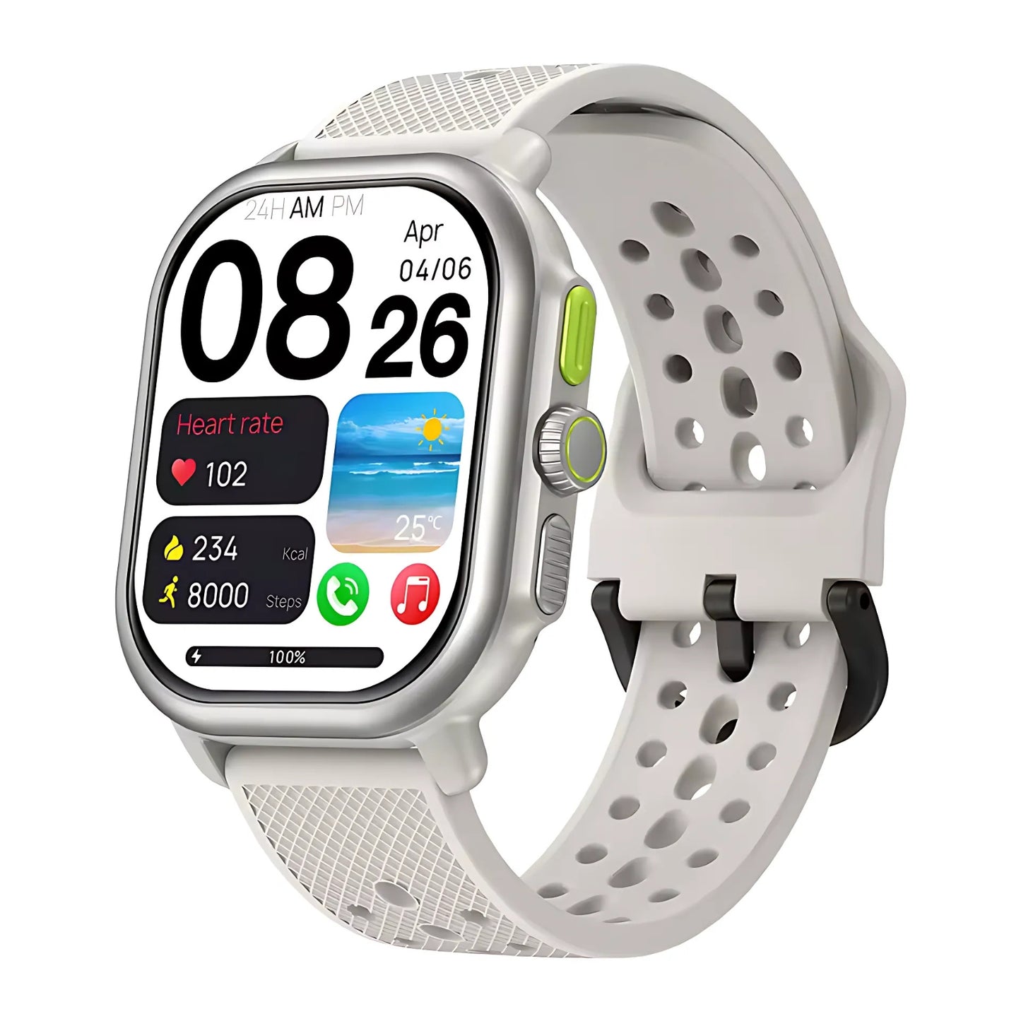 Montre GPS Randonnée Avec Cartographie - Blanc Cassé