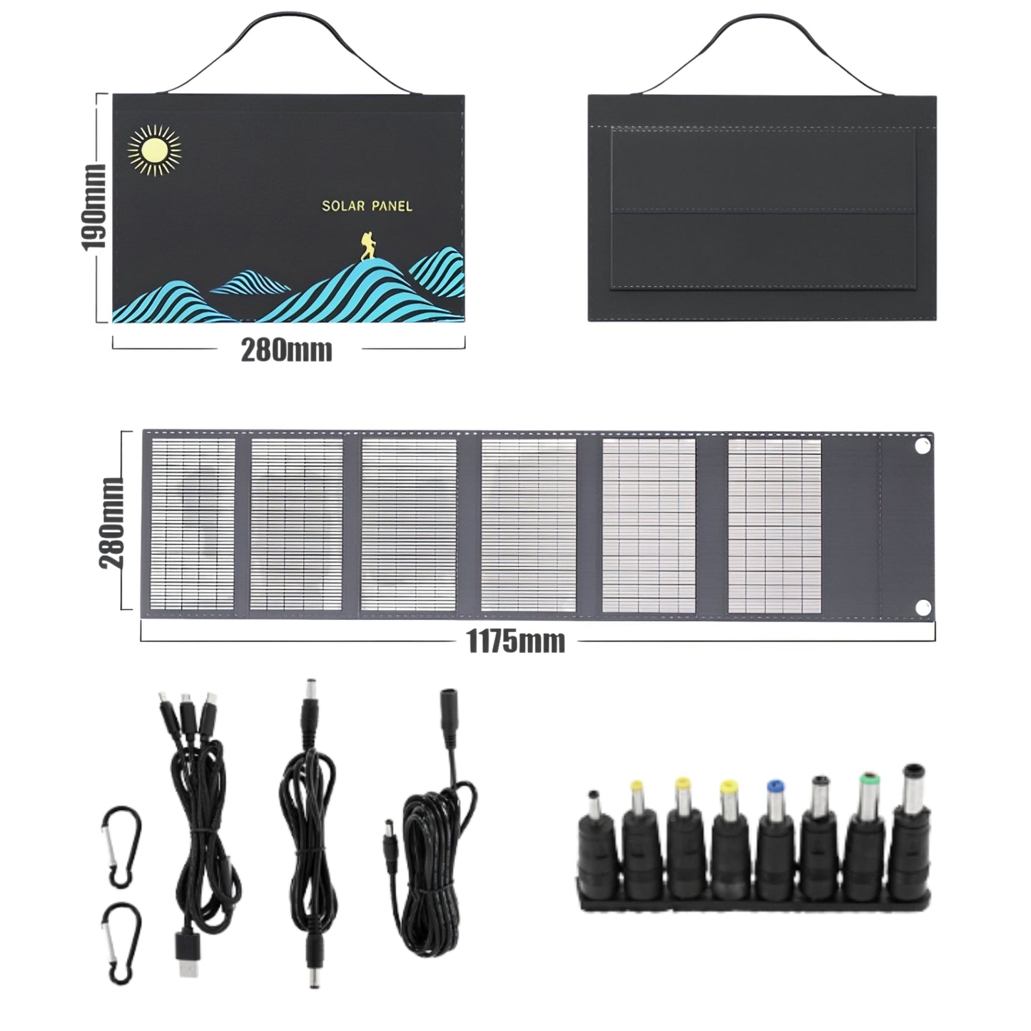 Panneau Solaire Pour Randonnée 30W / 50W - 50W - 6 Panneaux