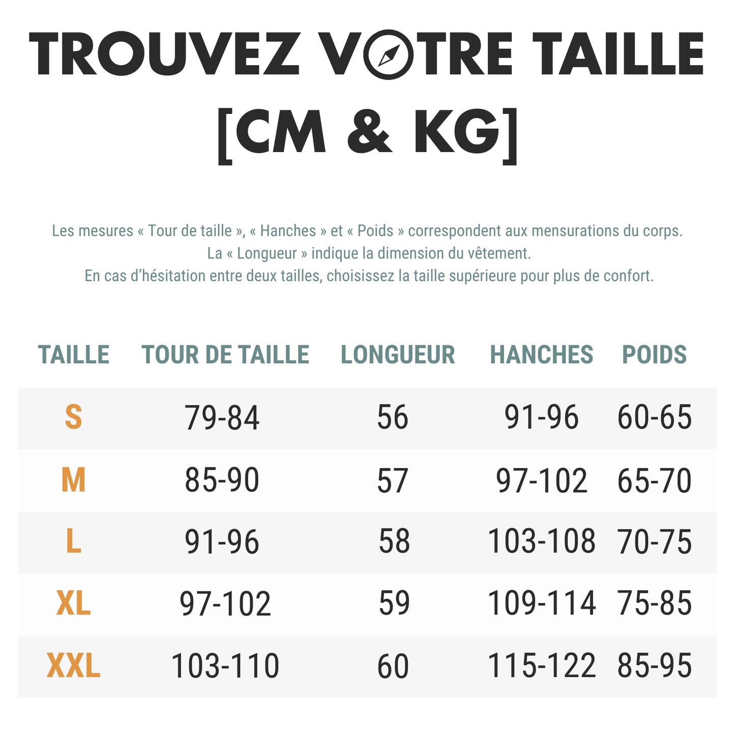 Bermuda À Zip de Randonnée guide des dimensions - Gris Foncé - Bleu Marine - Noir - Bleu Ciel - Vert - Bordeaux - Orange