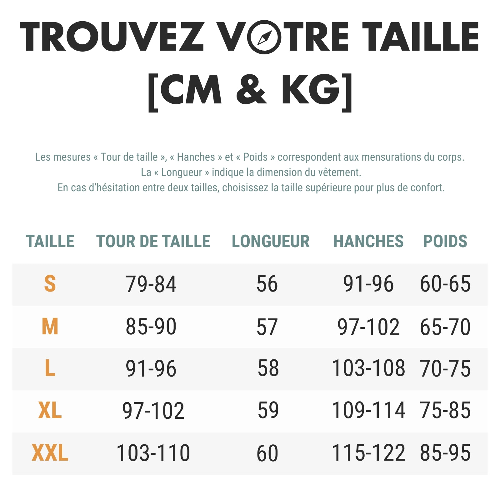 Bermuda À Zip de Randonnée guide des dimensions - Gris Foncé - Bleu Marine - Noir - Bleu Ciel - Vert - Bordeaux - Orange