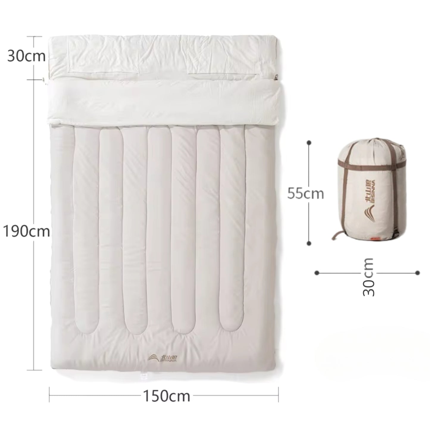 Sac De Couchage 2 Personnes Détachable guide des dimensions - 12°C à 20°C / 2.6Kg - 5°C à 10°C / 3.2Kg