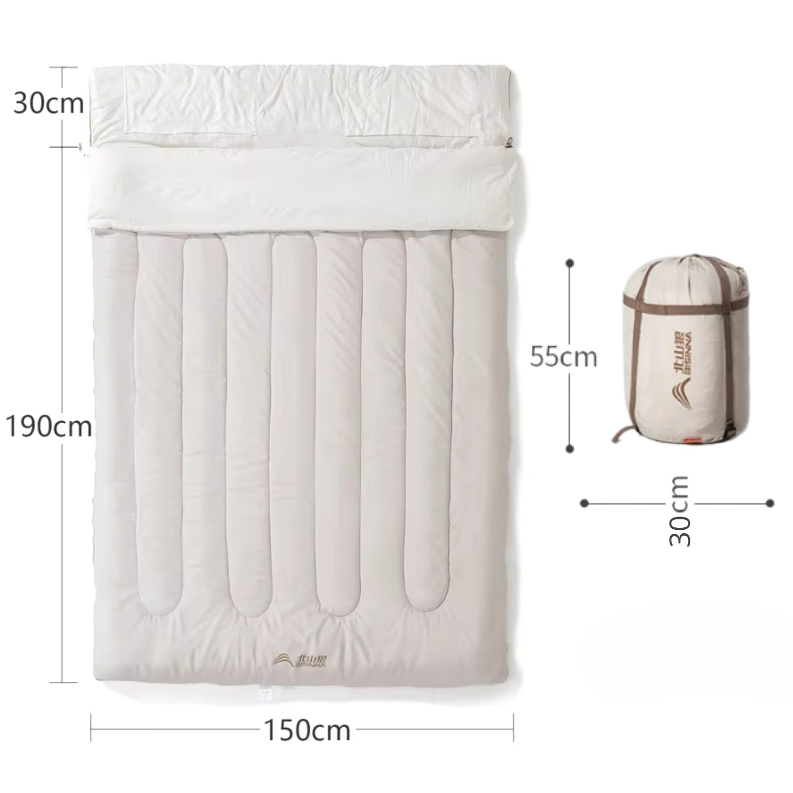 Sac De Couchage 2 Personnes Détachable guide des dimensions - 12°C à 20°C / 2.6Kg - 5°C à 10°C / 3.2Kg