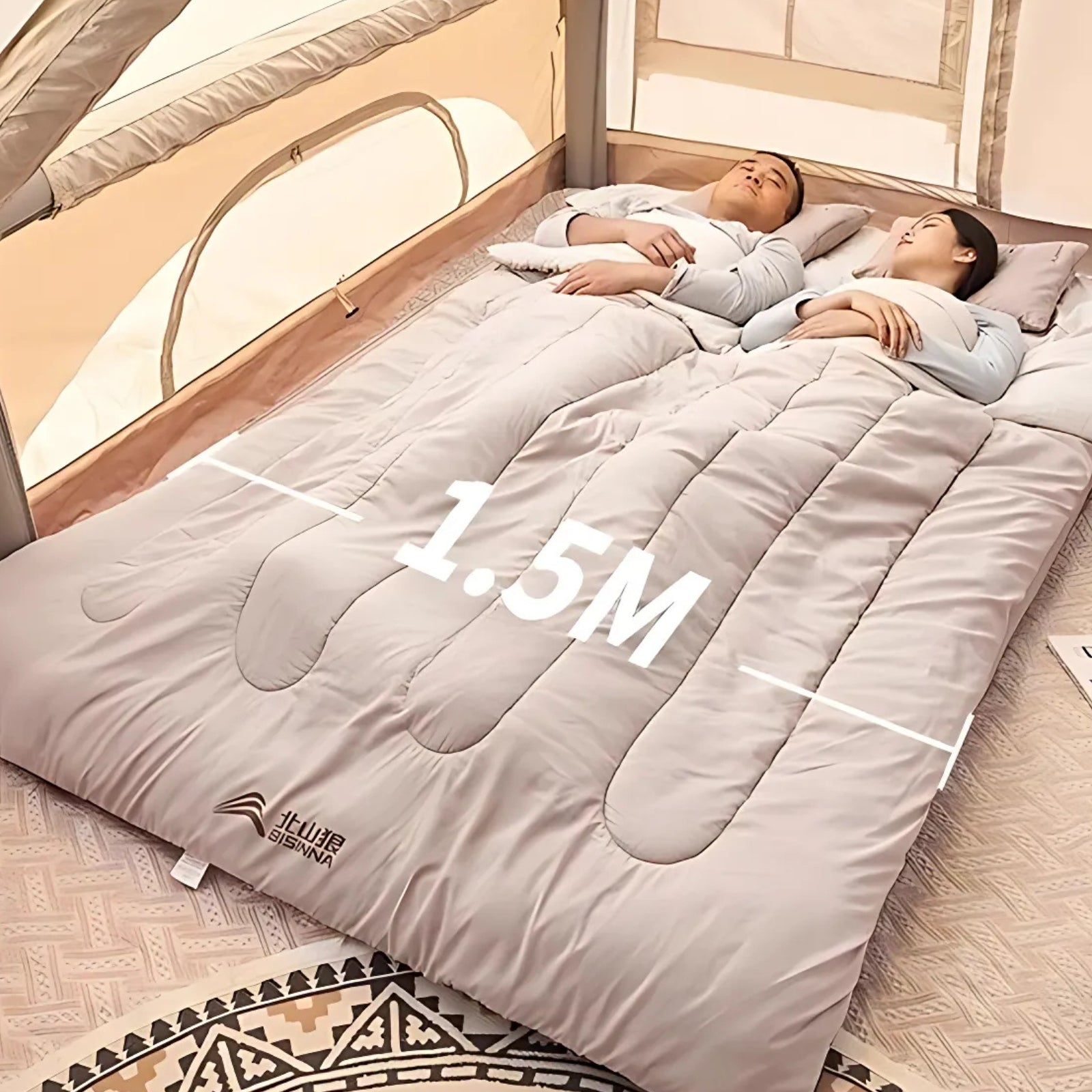 Sac De Couchage 2 Personnes Détachable mise en situation tente - 12°C à 20°C / 2.6Kg - 5°C à 10°C / 3.2Kg