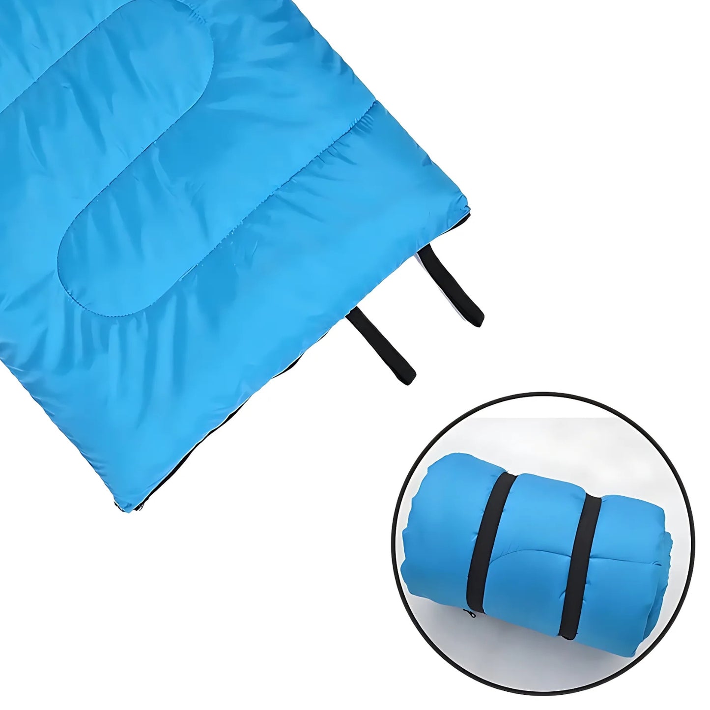 Sac De Couchage Été Doublure Coton gros plan détail plié - Bleu - Rose