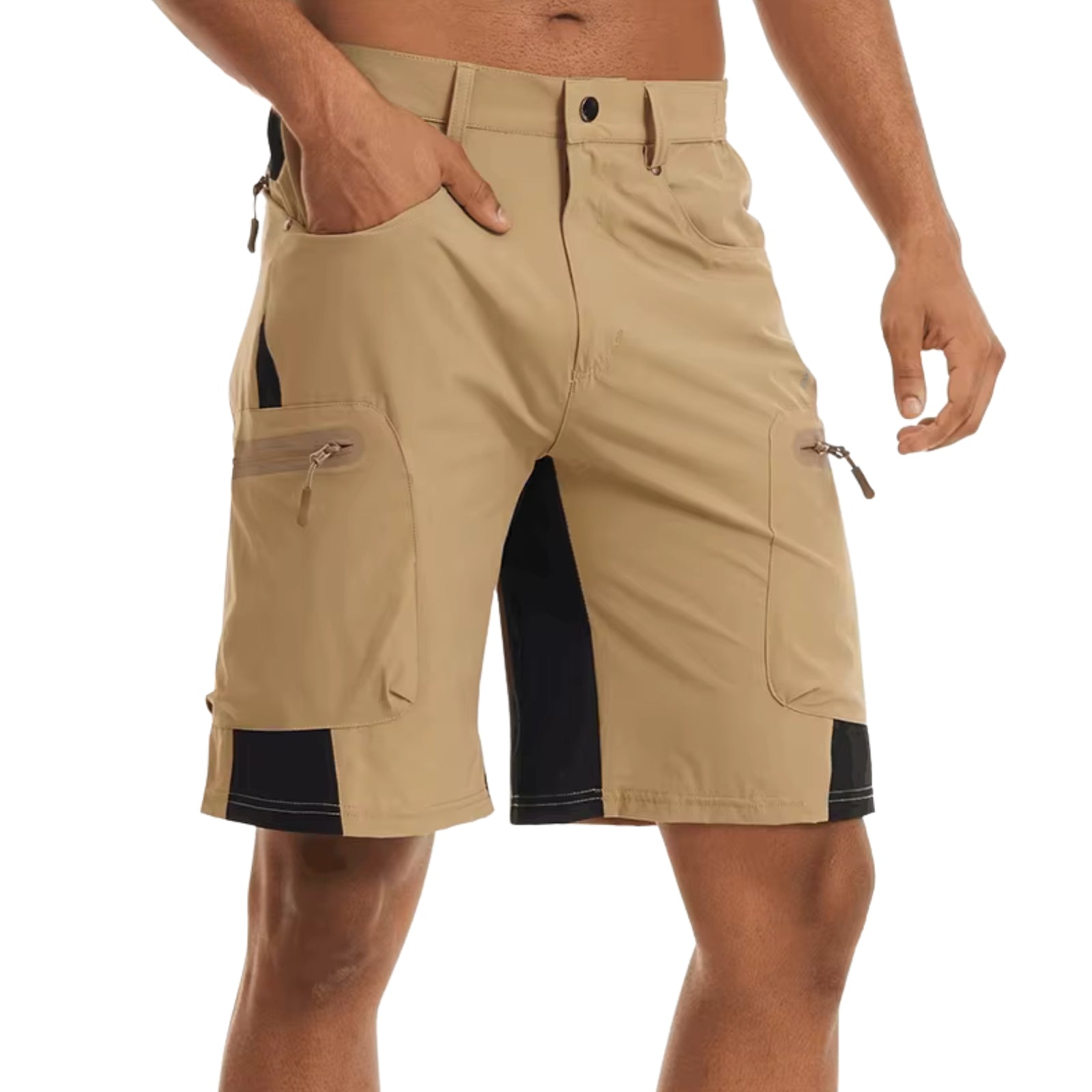 Short de Randonnée Homme Imperméable portée à la main - Bleu Cobalt - Beige - Vert Foncé - Gris Foncé - Gris Clair - Noir - Bleu Marine - Vert Fluo - Vert Menthe - Orange - Blanc - Rouge - Bleu - Bleu Ciel - Turquoise - Vert d'Eau