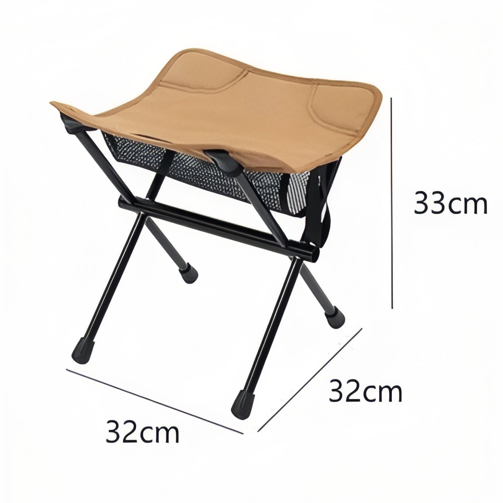 Tabouret Randonnée Ultra Léger guide des dimensions - Noir Mat - Beige Clair - Vert Militaire