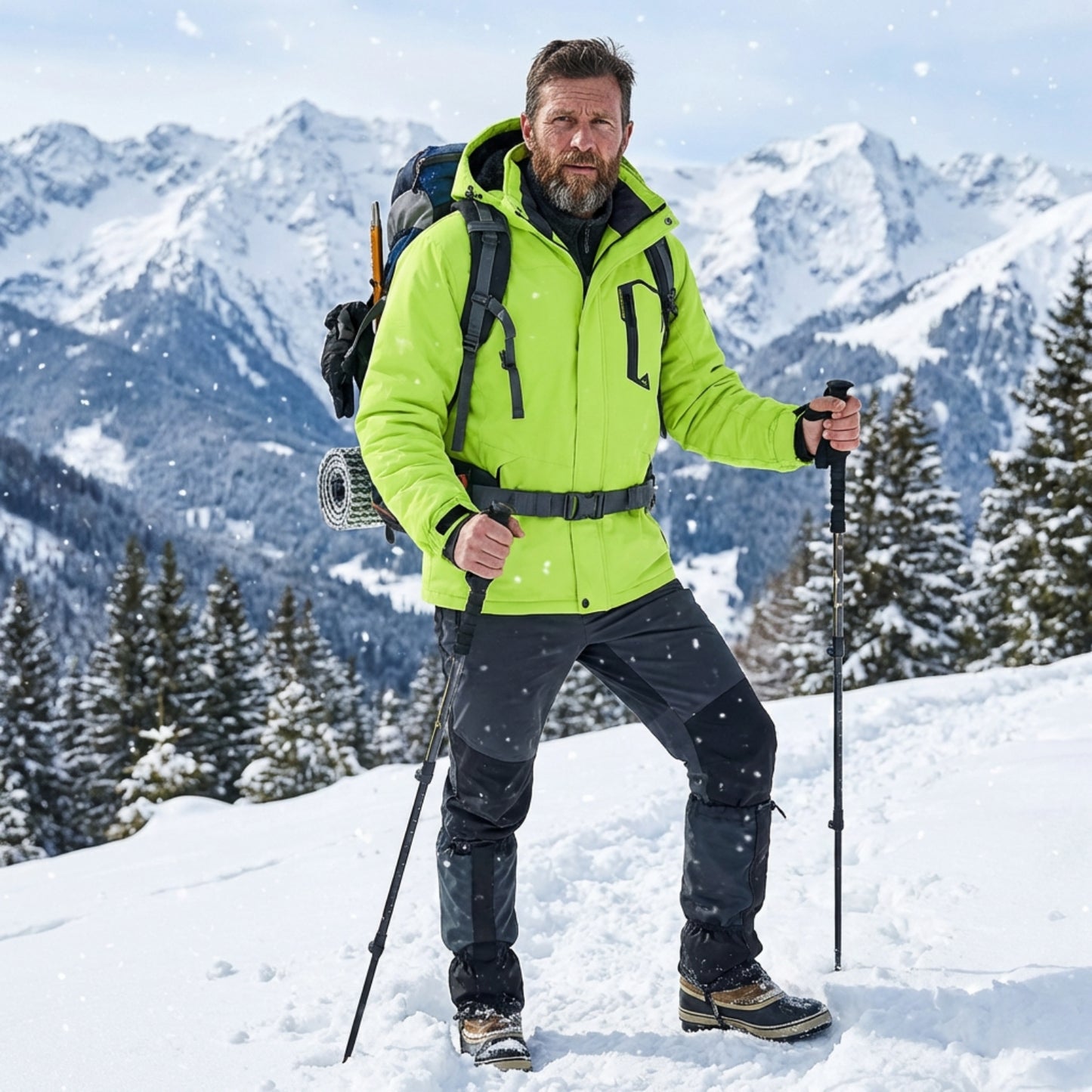 Veste Chaude Randonnée Homme portée en montagne - Vert Fluo - Blanc - Bleu Marine - Rouge - Gris Anthracite - Bleu - Marron - Gris Clair - Noir - Noir et Gris - Beige - Vert Olive - Jaune - Vert Foncé