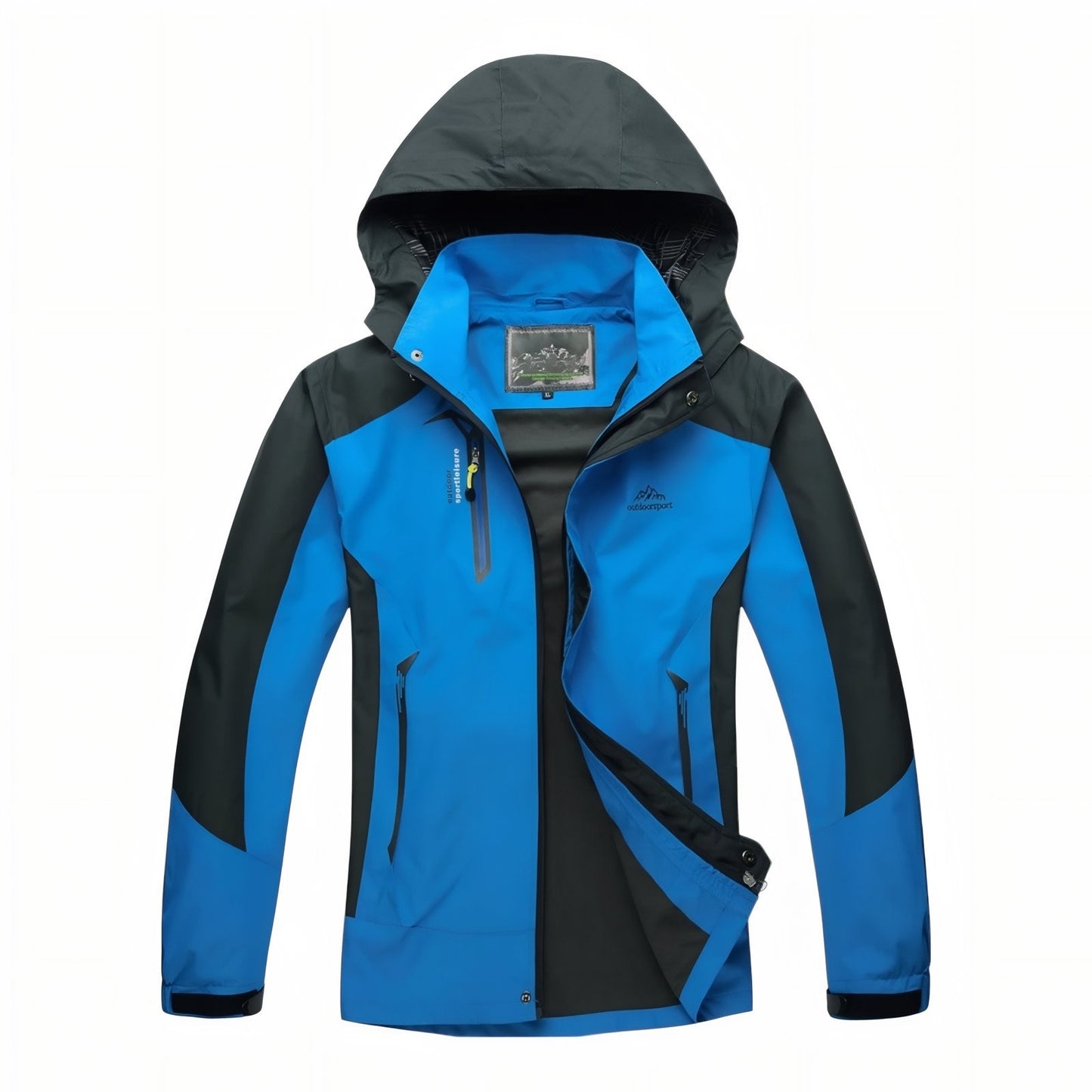 Veste Randonnée Imperméable Respirante Homme veste ouverte - Bleu Ciel et Noir