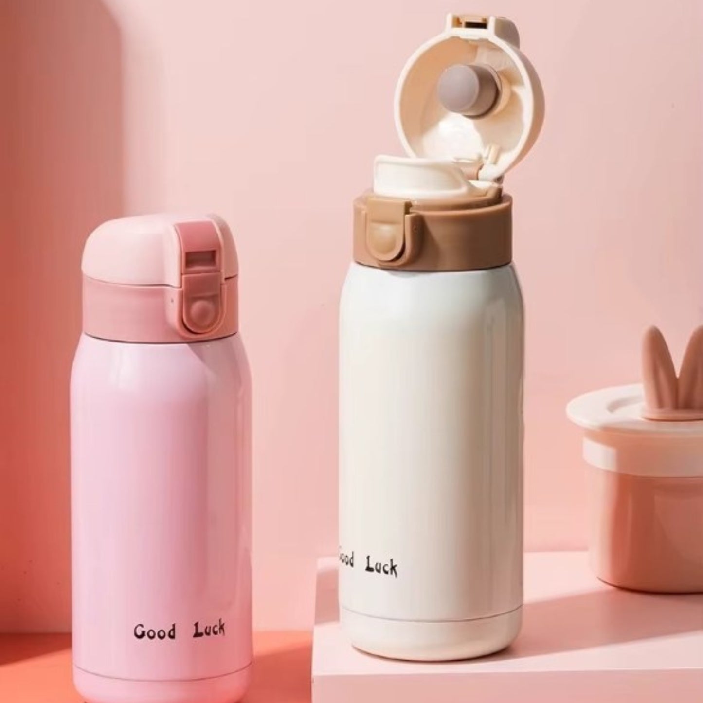 Mini Gourde Isotherme 200ml deux gourdes alignées - Rose - Blanc - Framboise - Turquoise - Orange