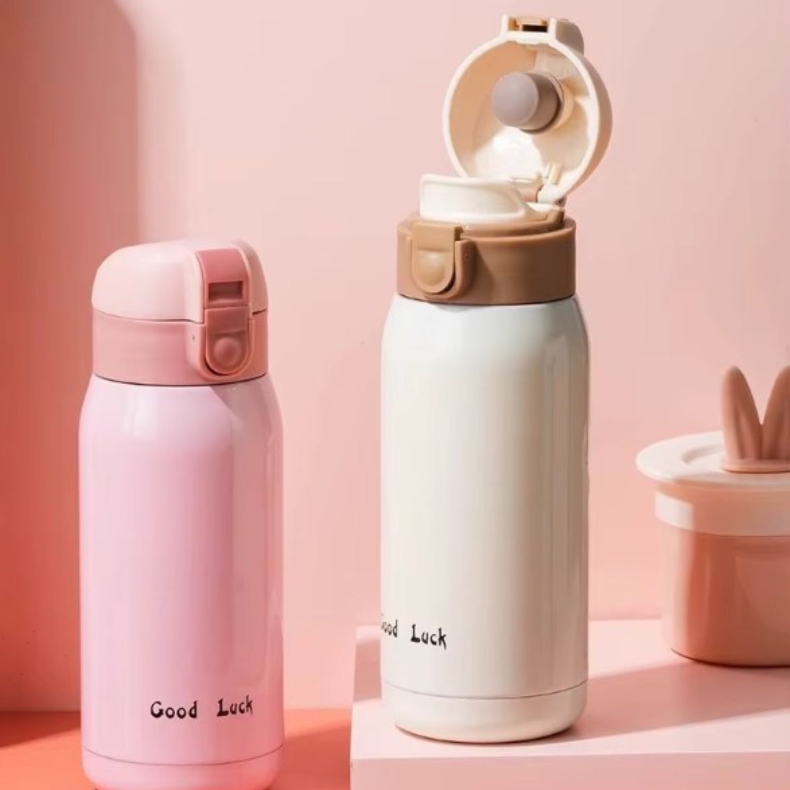 Mini Gourde Isotherme 200ml deux gourdes alignées - Rose - Blanc - Framboise - Turquoise - Orange