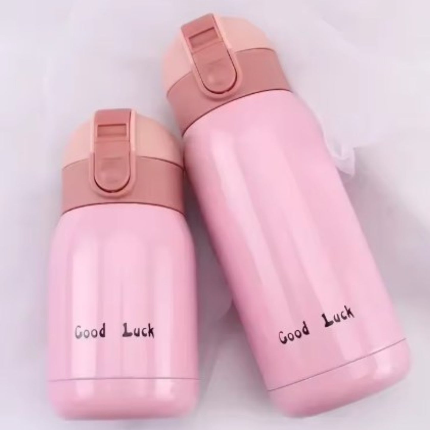 Mini Gourde Isotherme 200ml deux tailles alignées - Rose - Blanc - Framboise - Turquoise - Orange