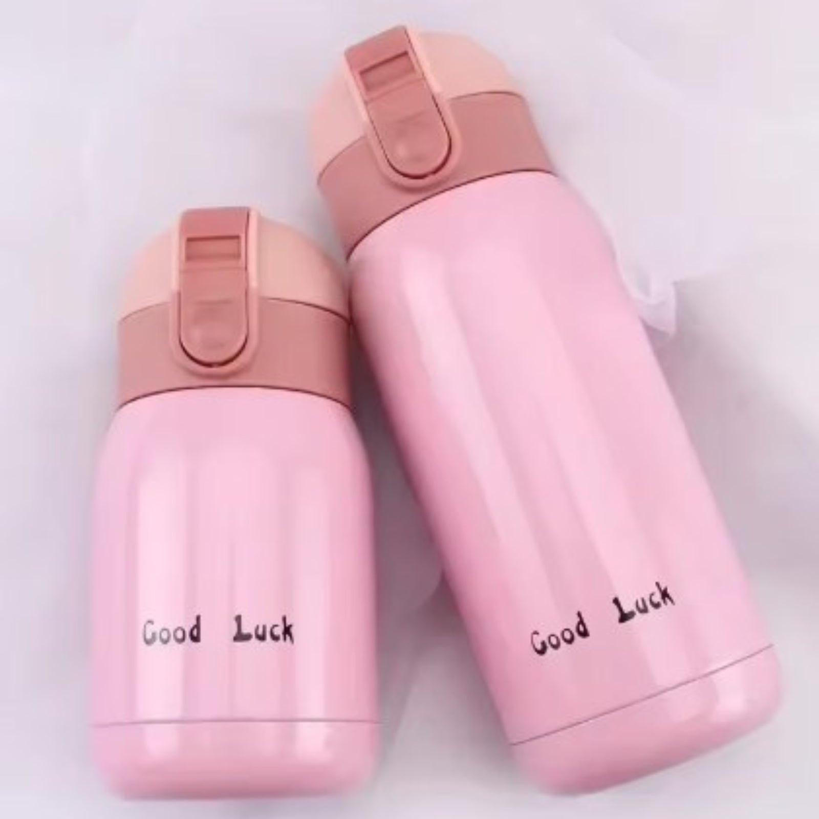 Mini Gourde Isotherme 200ml deux tailles alignées - Rose - Blanc - Framboise - Turquoise - Orange