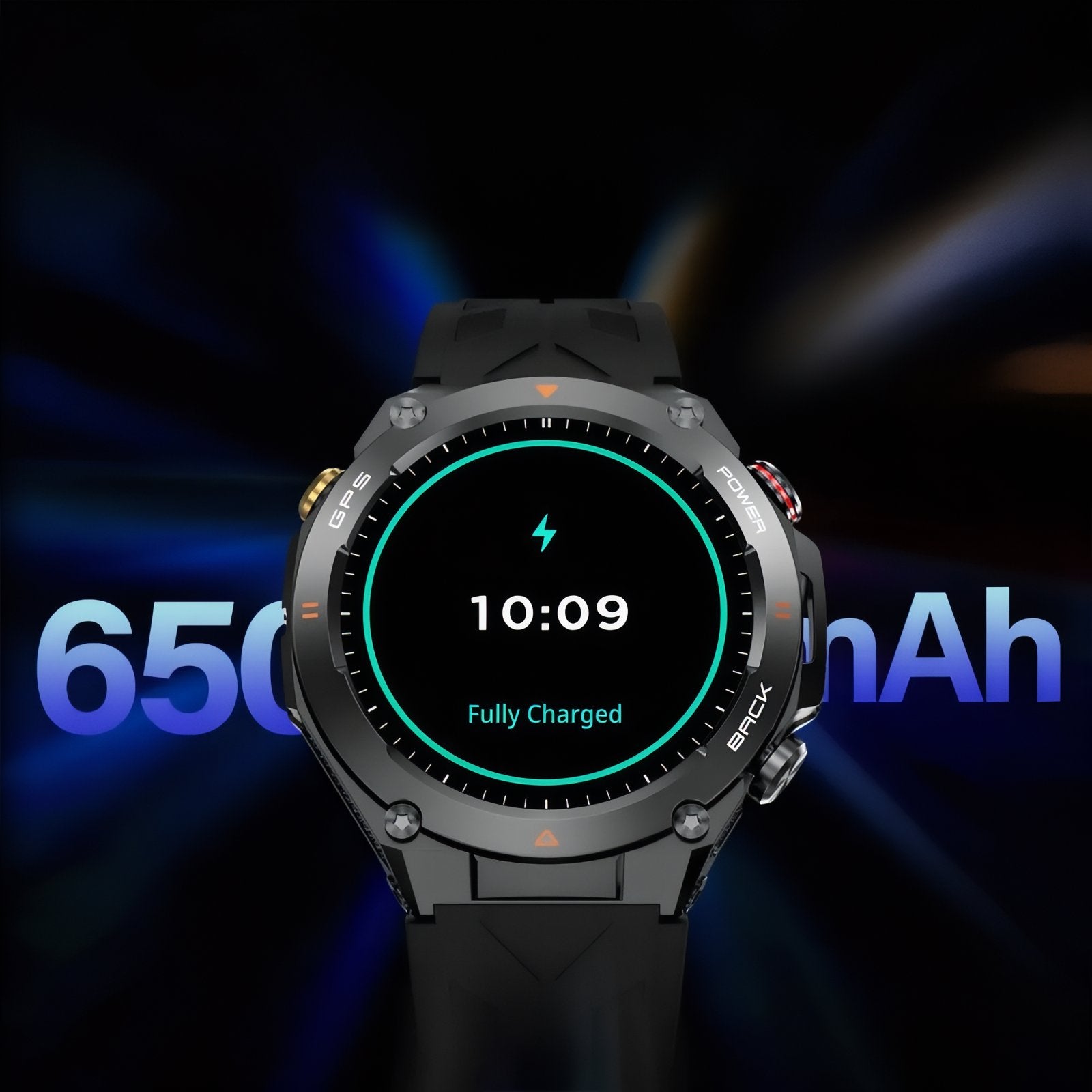 Montre GPS Pour Randonnée Pédestre gros plan affichage écran - Noir - Camouflage