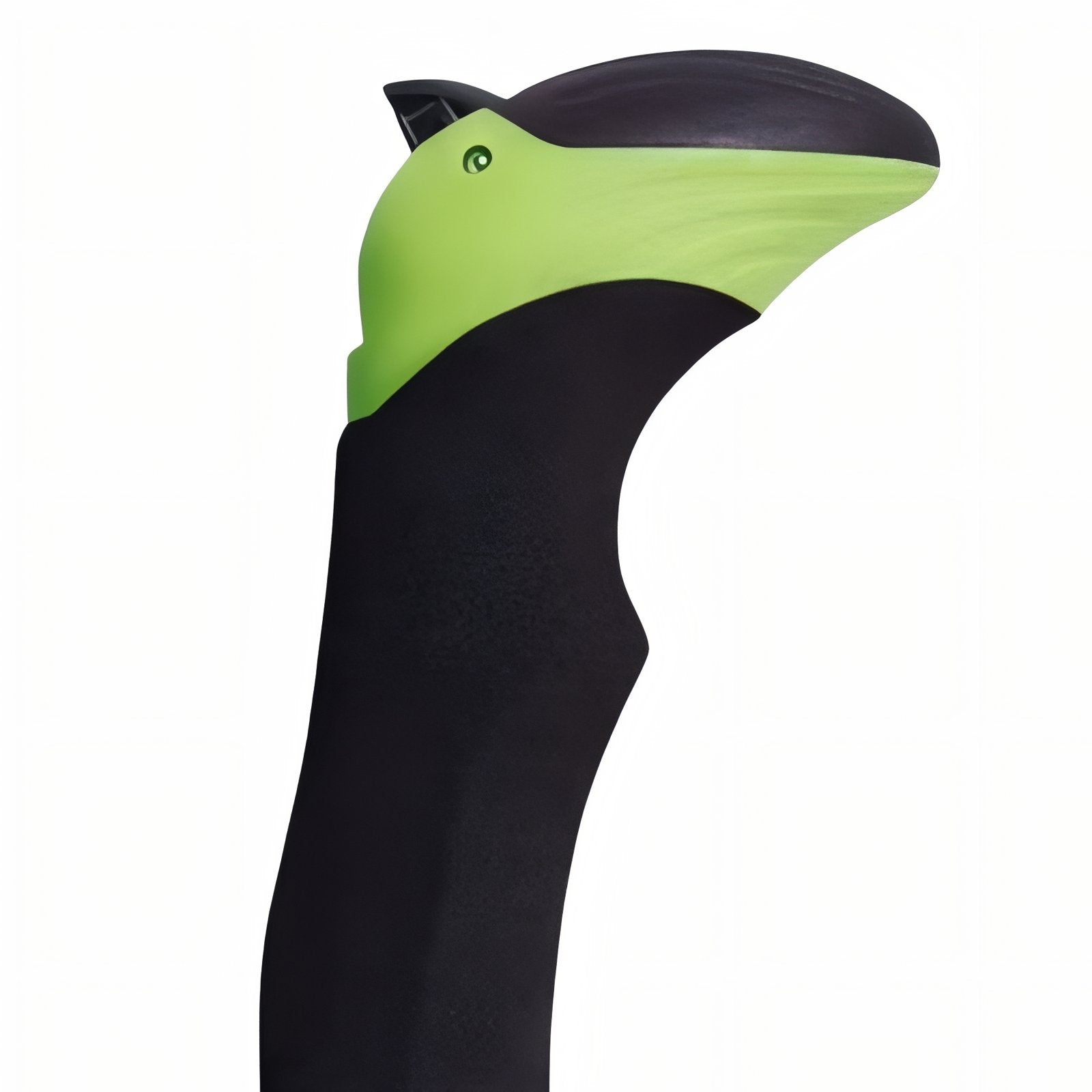 Bâton De Marche Carbone Pliable gros plan poignée - Rouge et Vert Fluo - Noir