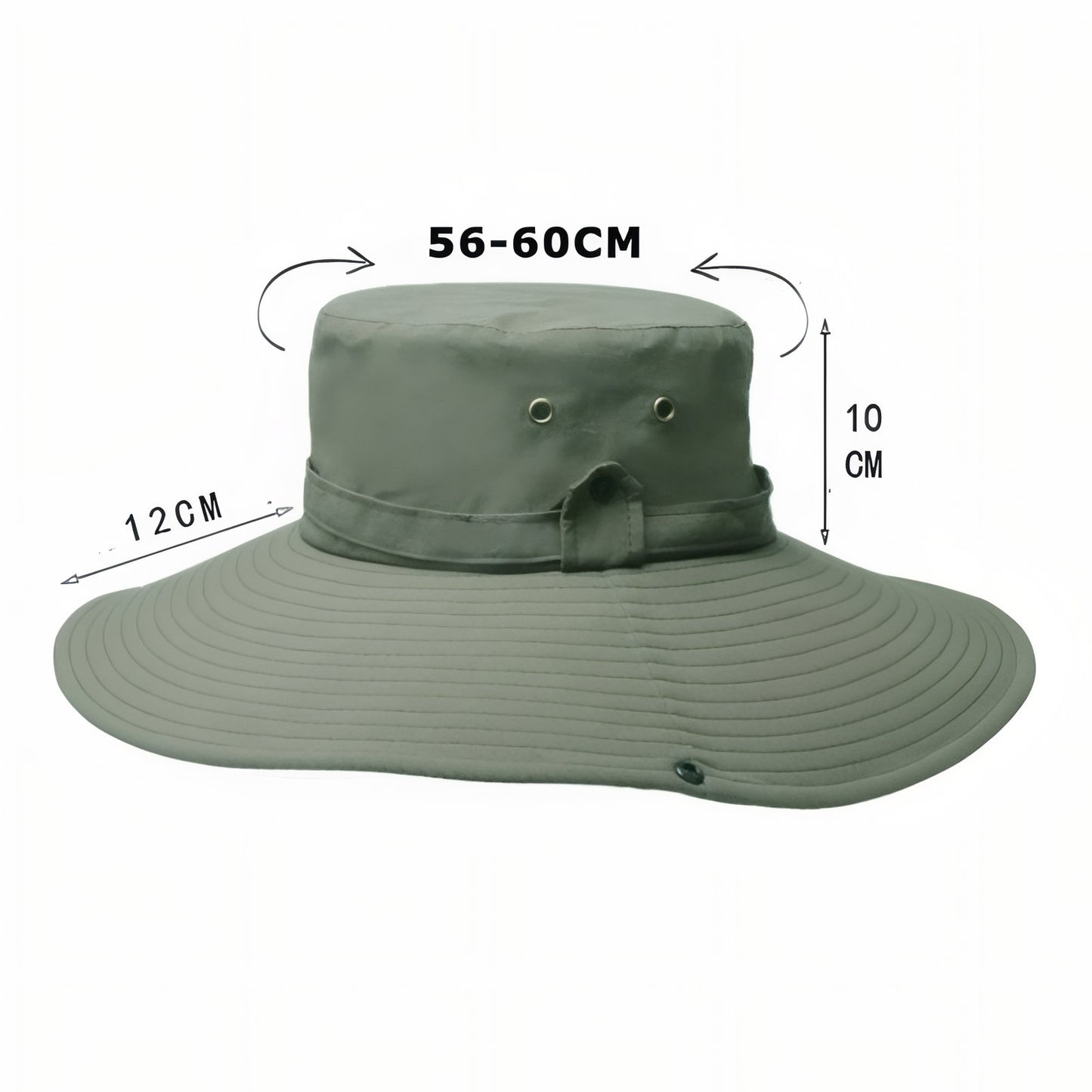 Chapeau de Randonnée Homme Imperméable guide des dimensions - Bleu Marine - Beige - Gris Foncé - Marron - Vert Armée - Noir