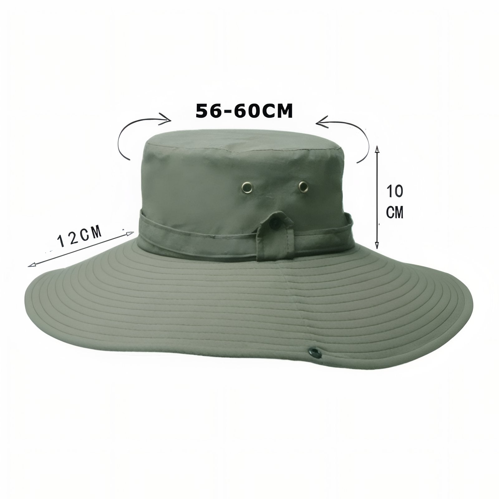 Chapeau de Randonnée Homme Imperméable guide des dimensions - Bleu Marine - Beige - Gris Foncé - Marron - Vert Armée - Noir