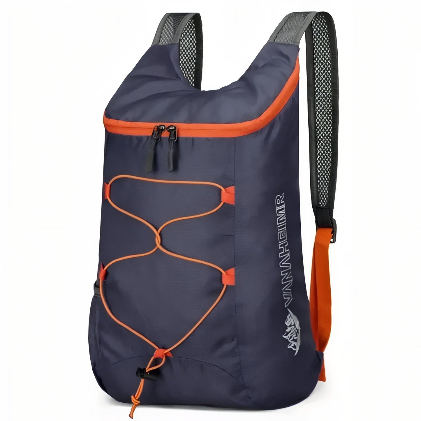 Sac à Dos Pliable Randonnée 20L - Bleu Marine et Orange