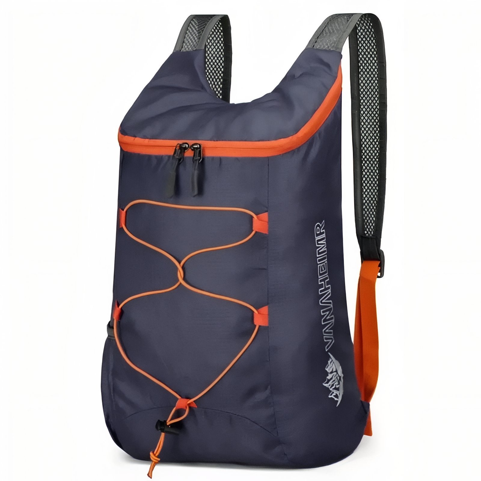 Sac à Dos Pliable Randonnée 20L - Bleu Marine et Orange