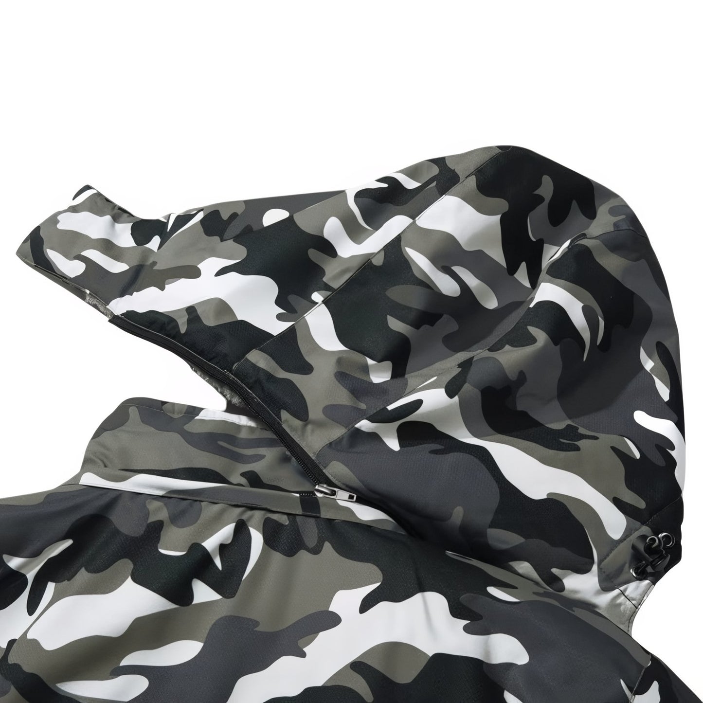 Veste Camouflage Randonnée gros plan fermeture zippée - Vert Foncé - Bleu - Blanc - Noir