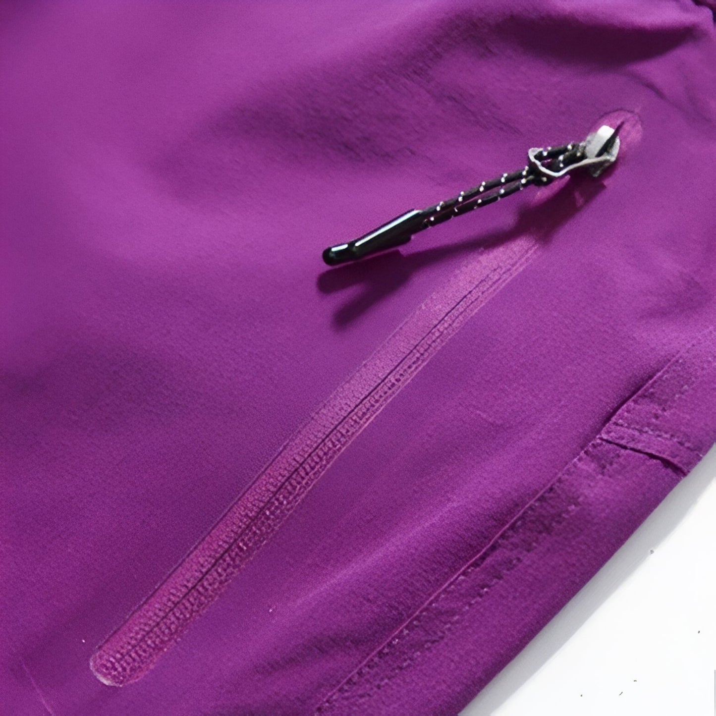 Pantalon Randonnée Été Femme gros plan fermeture zippée - Violet - Noir - Gris Foncé