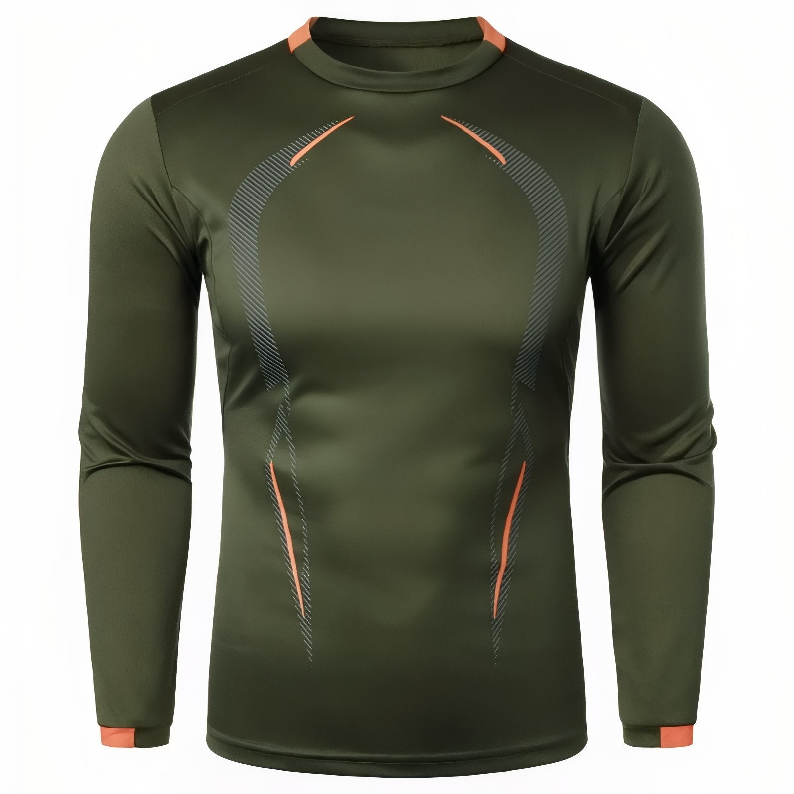 T-Shirt Manche Longue Randonnée Homme - Vert Olive
