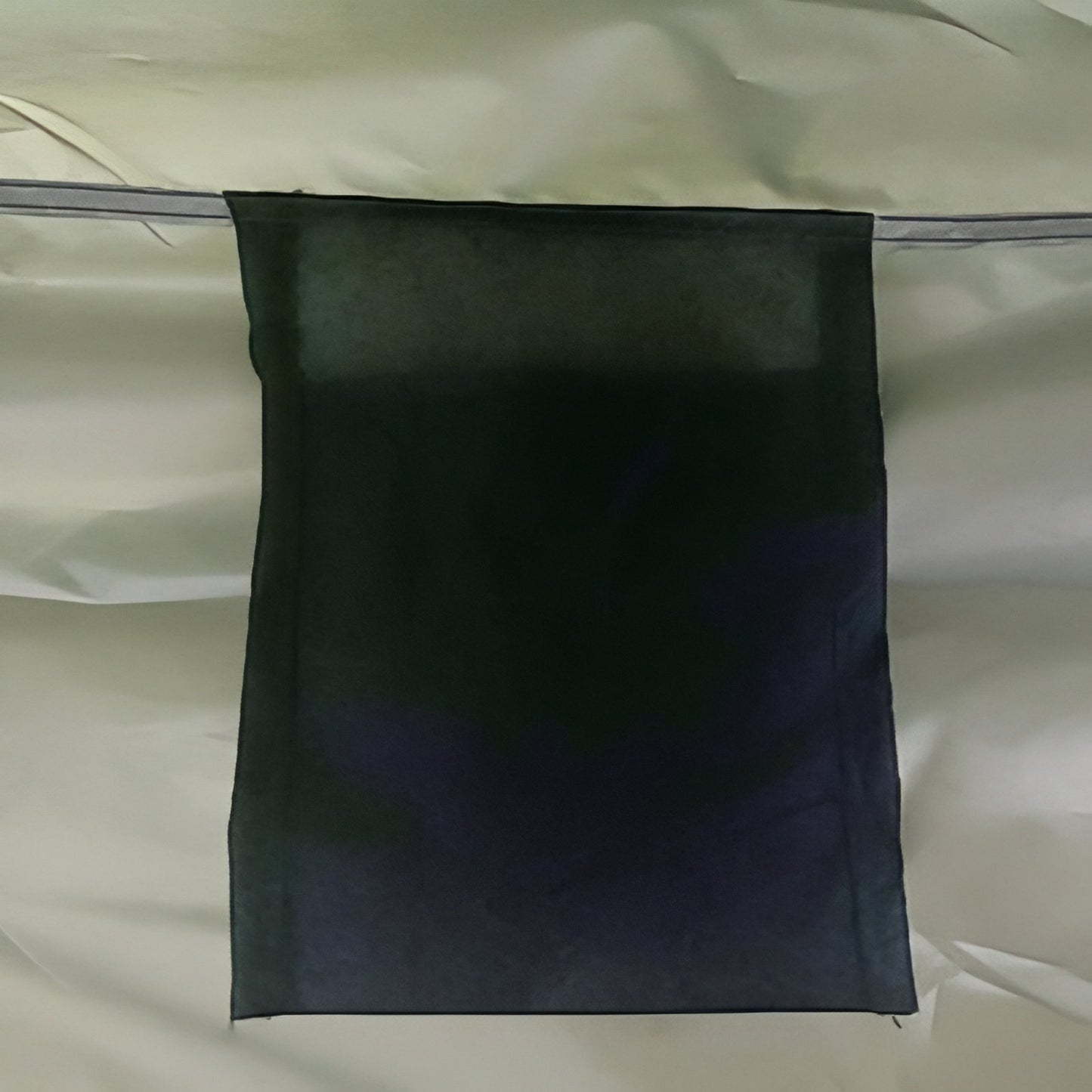 Tente Douche WC gros plan tissu - Jaune Moutarde et Blanc - Olive Foncé