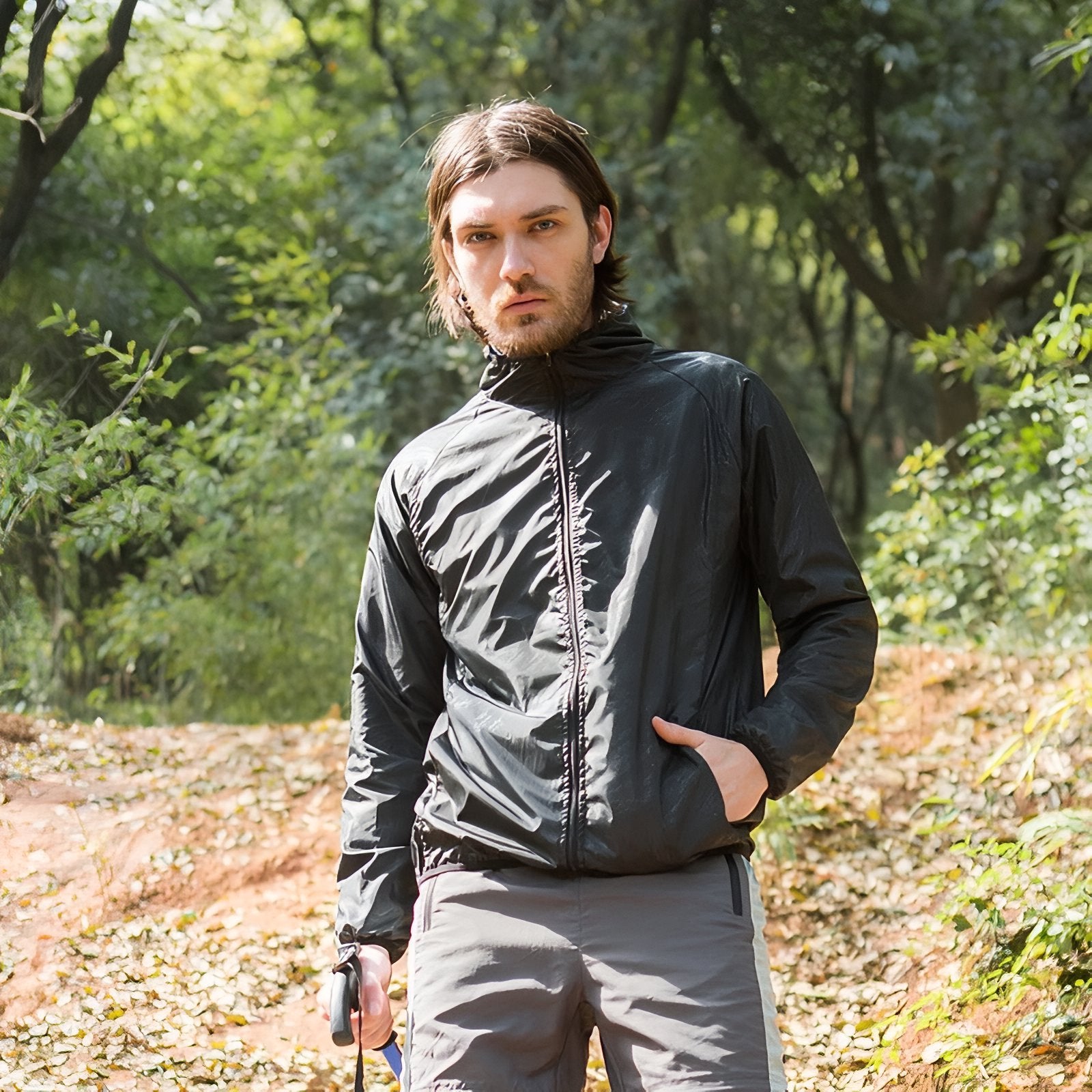 Veste Imperméable Légère portée en extérieur - Bleu Ciel - Blanc - Jaune Fluo - Bleu - Gris Argenté - Noir - Rose Pâle - Rose Fluo - Vert Fluo - Orange Fluo