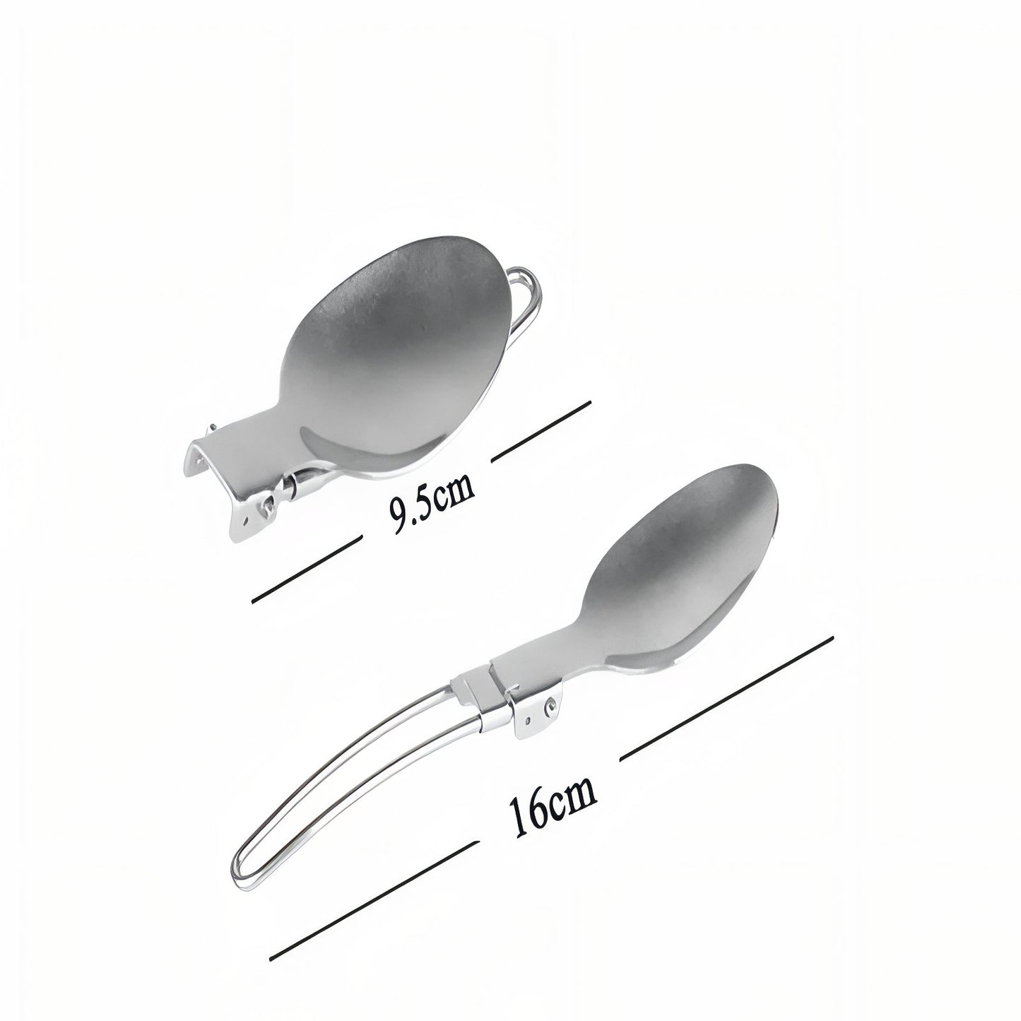 Couvert Pliant Camping guide des dimensions - Cuillère + Fourchette + Couteau