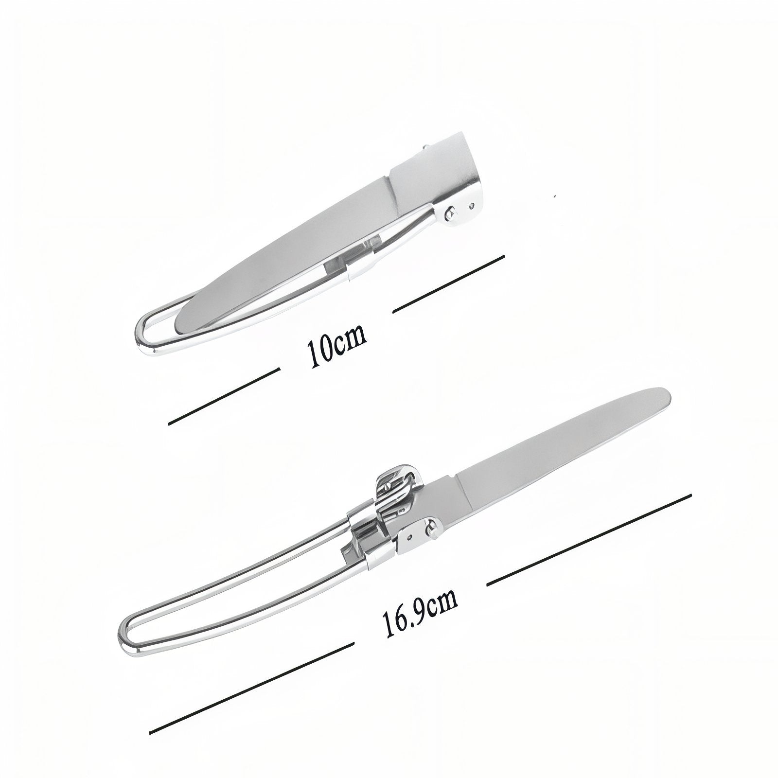 Couvert Pliant Camping guide des dimensions - Cuillère + Fourchette + Couteau