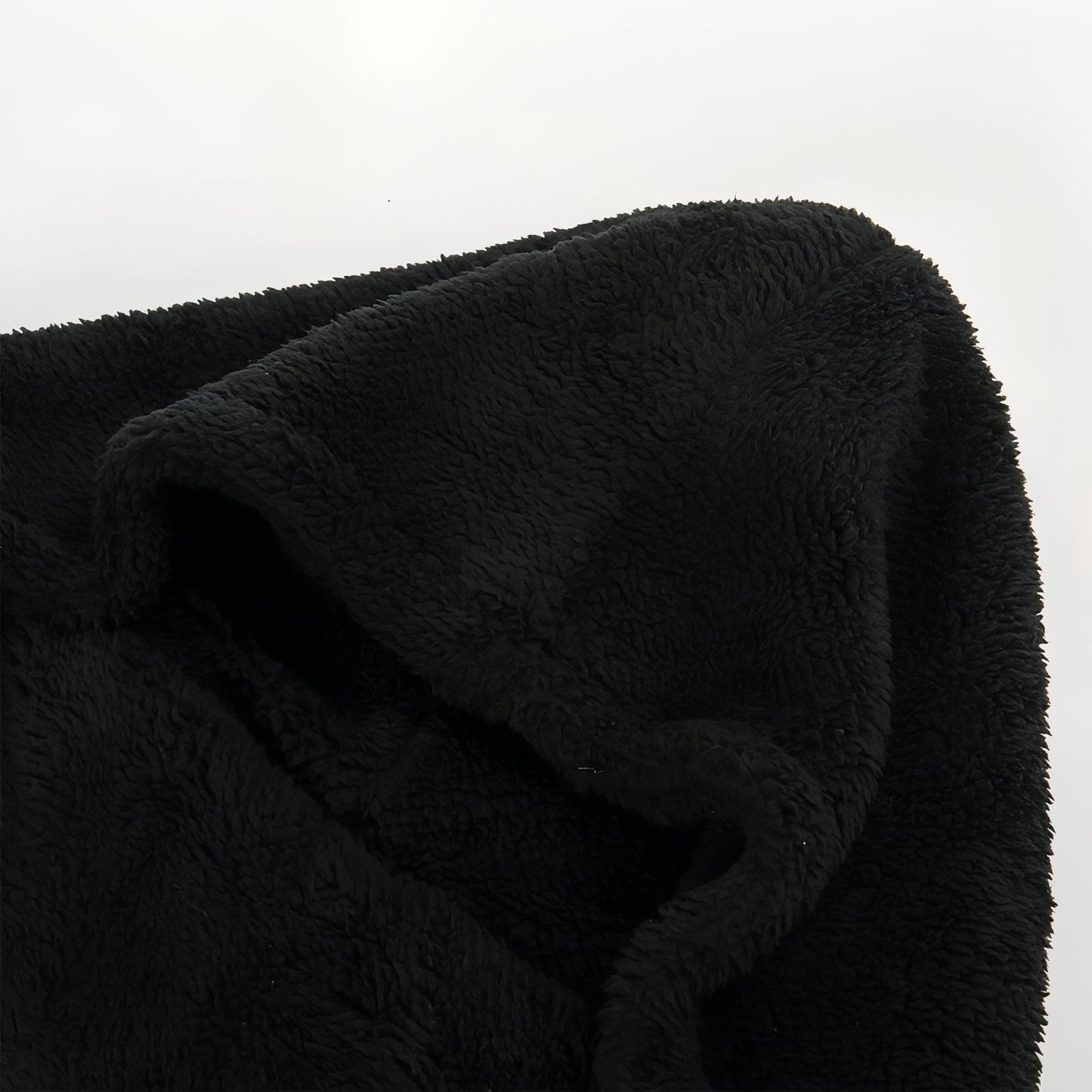 Capuche Echarpe Polaire Femme gros plan texture polaire - Noir