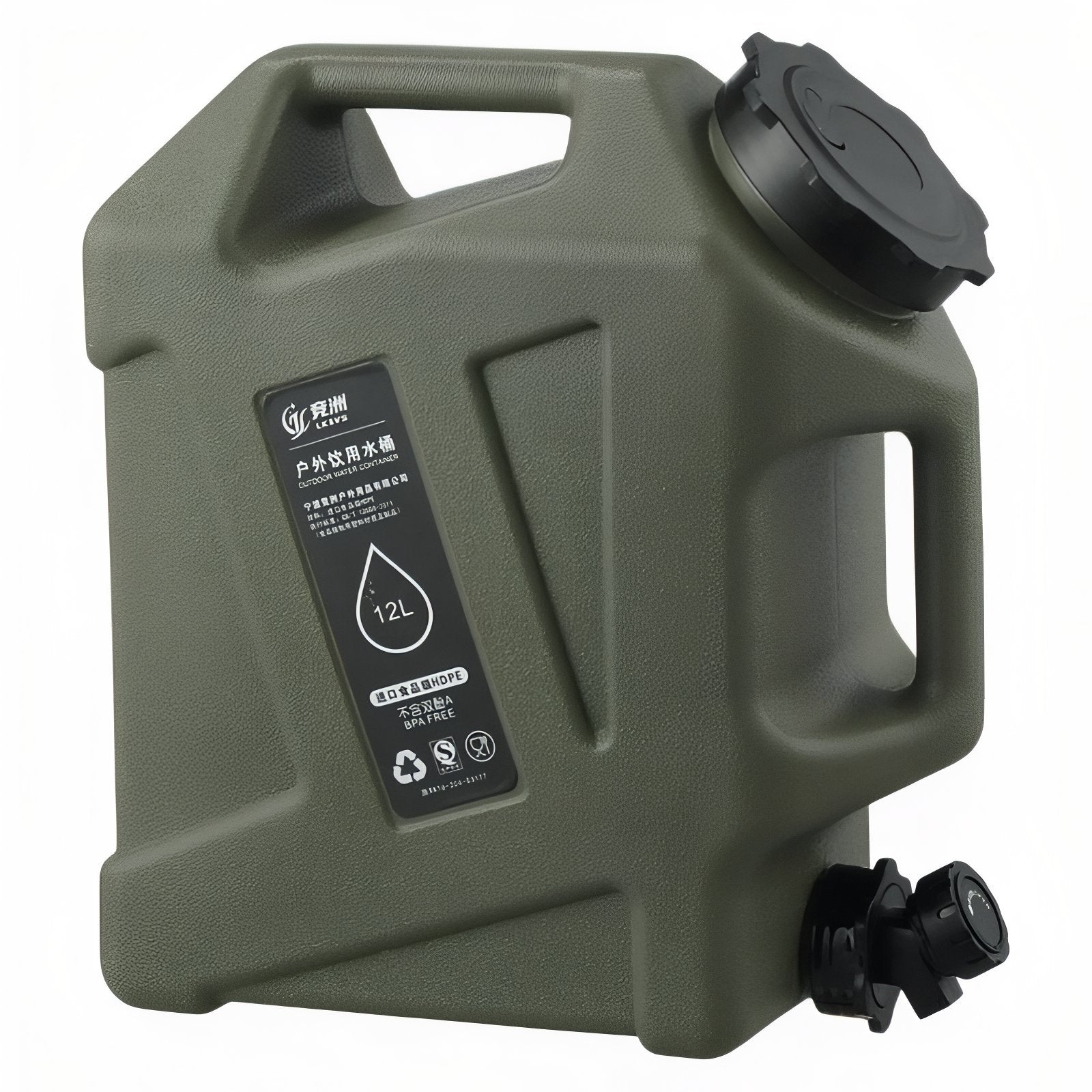 Jerrican Eau Camping 12L - Vert Olive