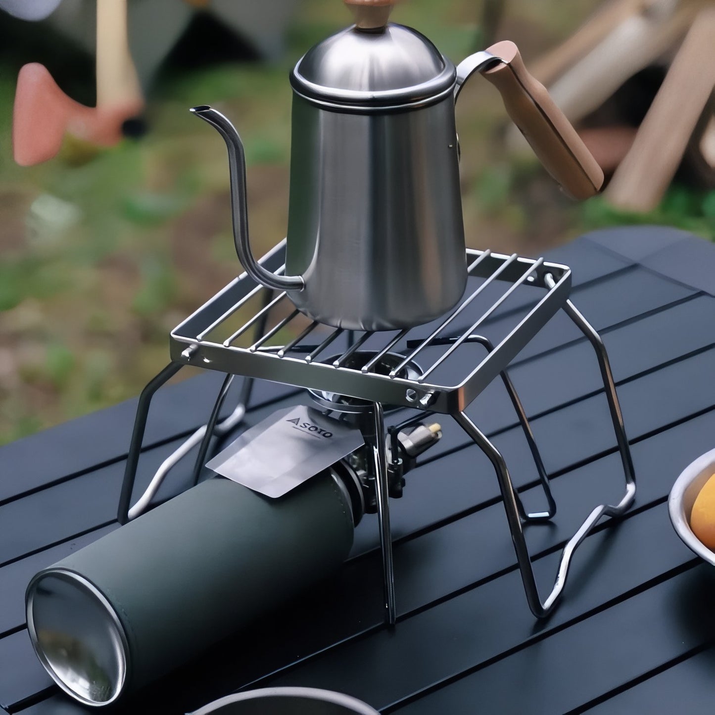 Grille De Cuisson Pour Réchaud À Gaz mise en situation extérieure
