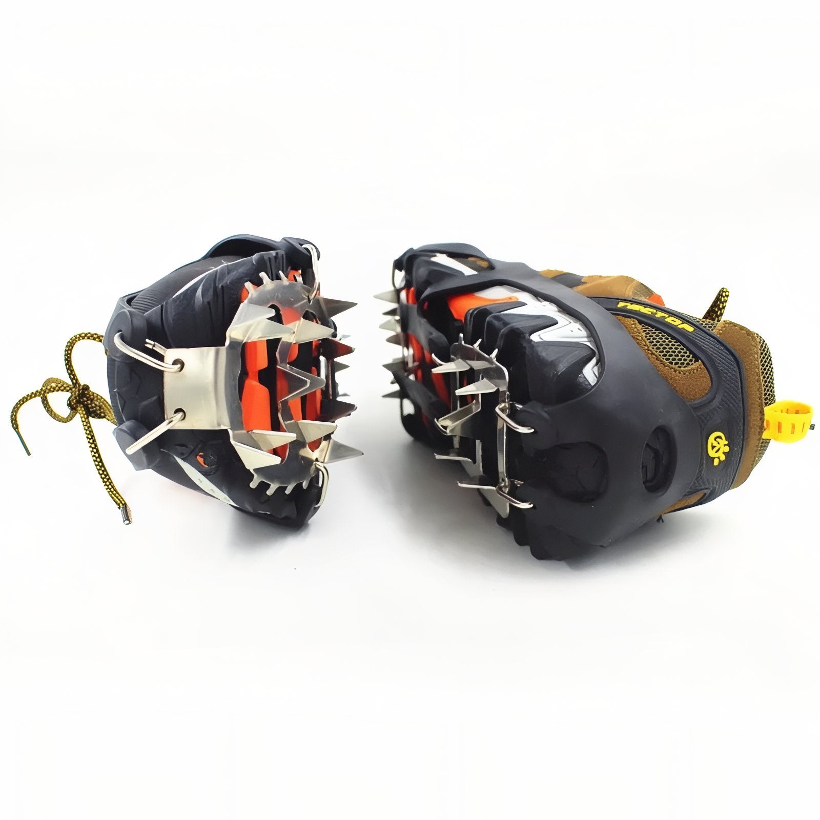 Crampons Randonnée Neige 18 Dents deux articles visibles - Noir - Orange