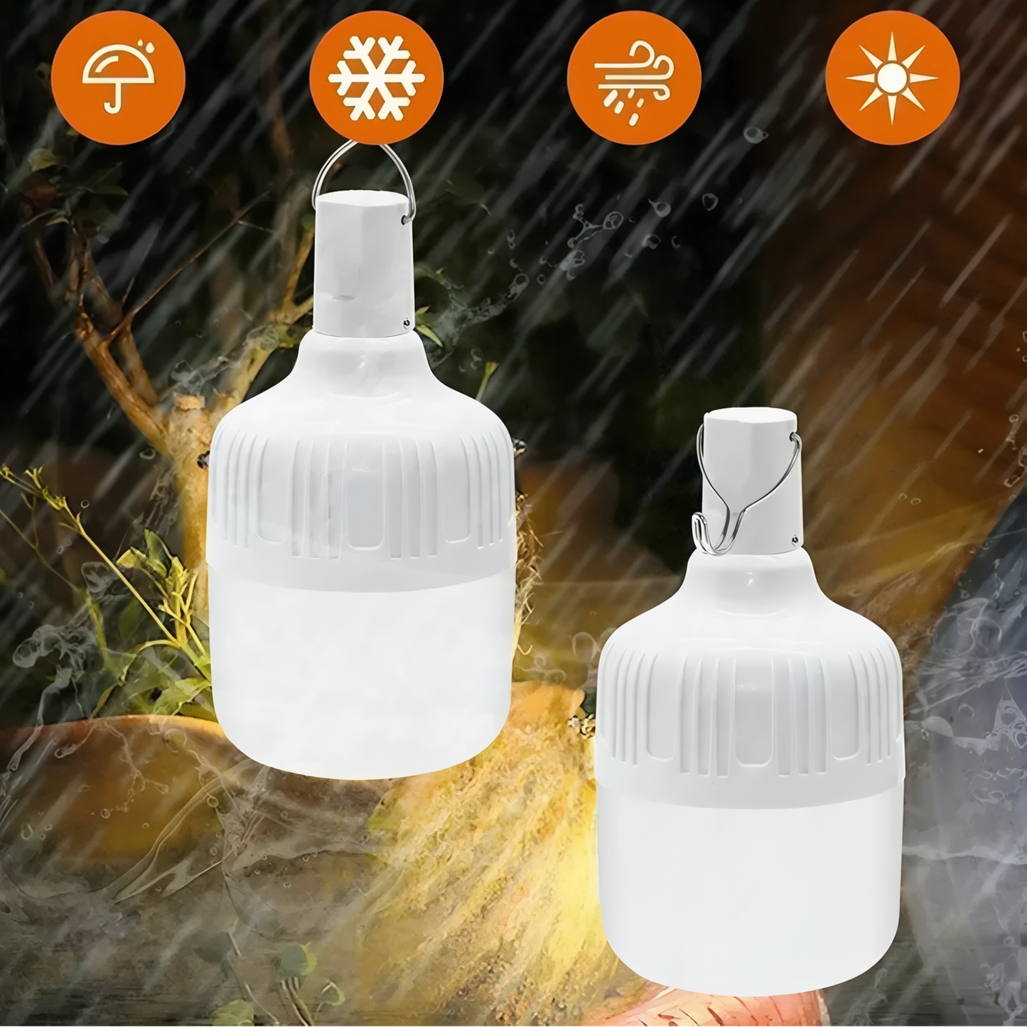 Lanterne Camping Rechargeable 60W mise en situation extérieure - 30W - 60W