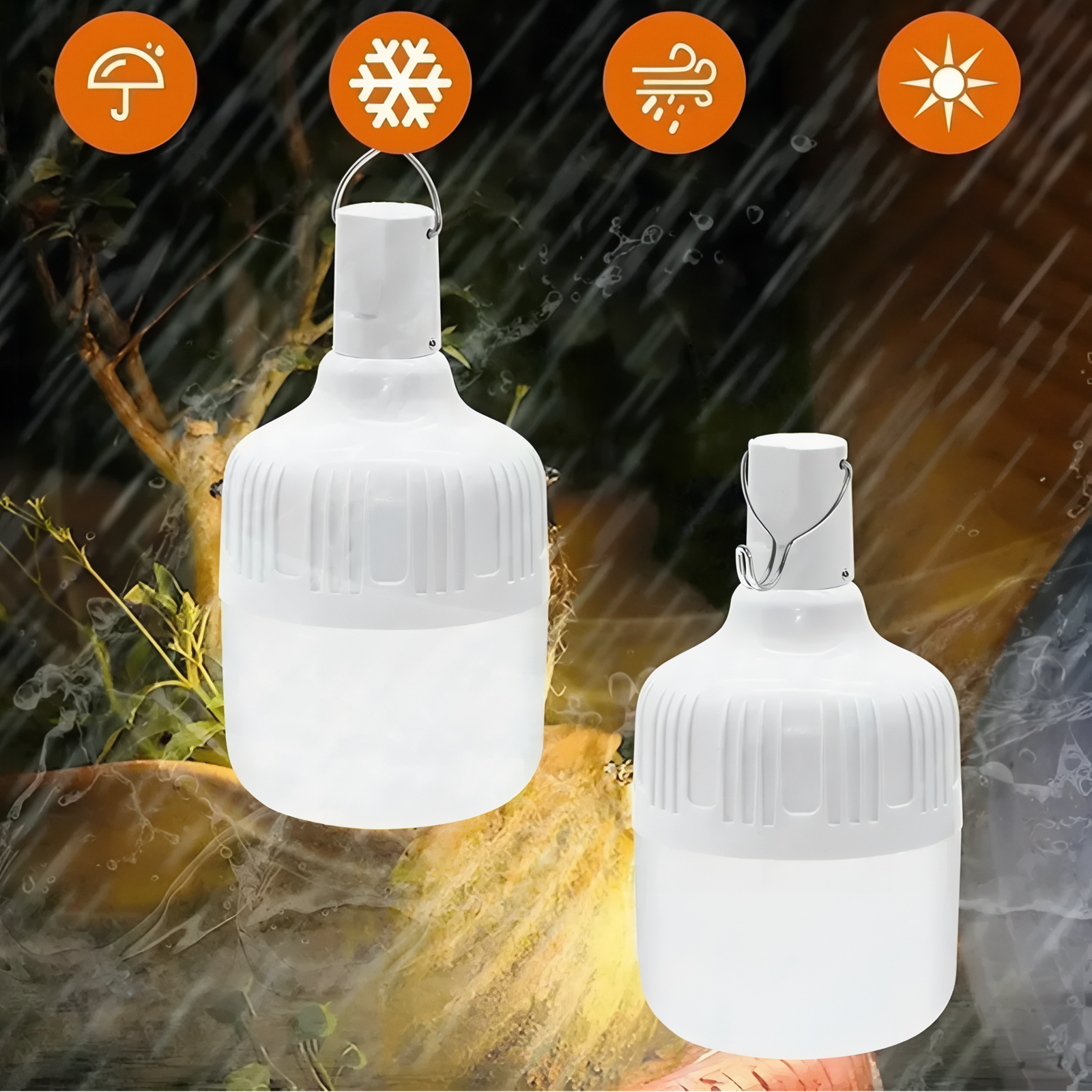 Lanterne Camping Rechargeable 60W mise en situation extérieure - 30W - 60W