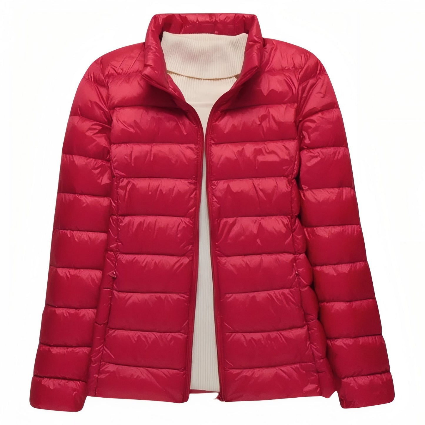 Doudoune Randonnée Compressible Femme vue avant - Rouge