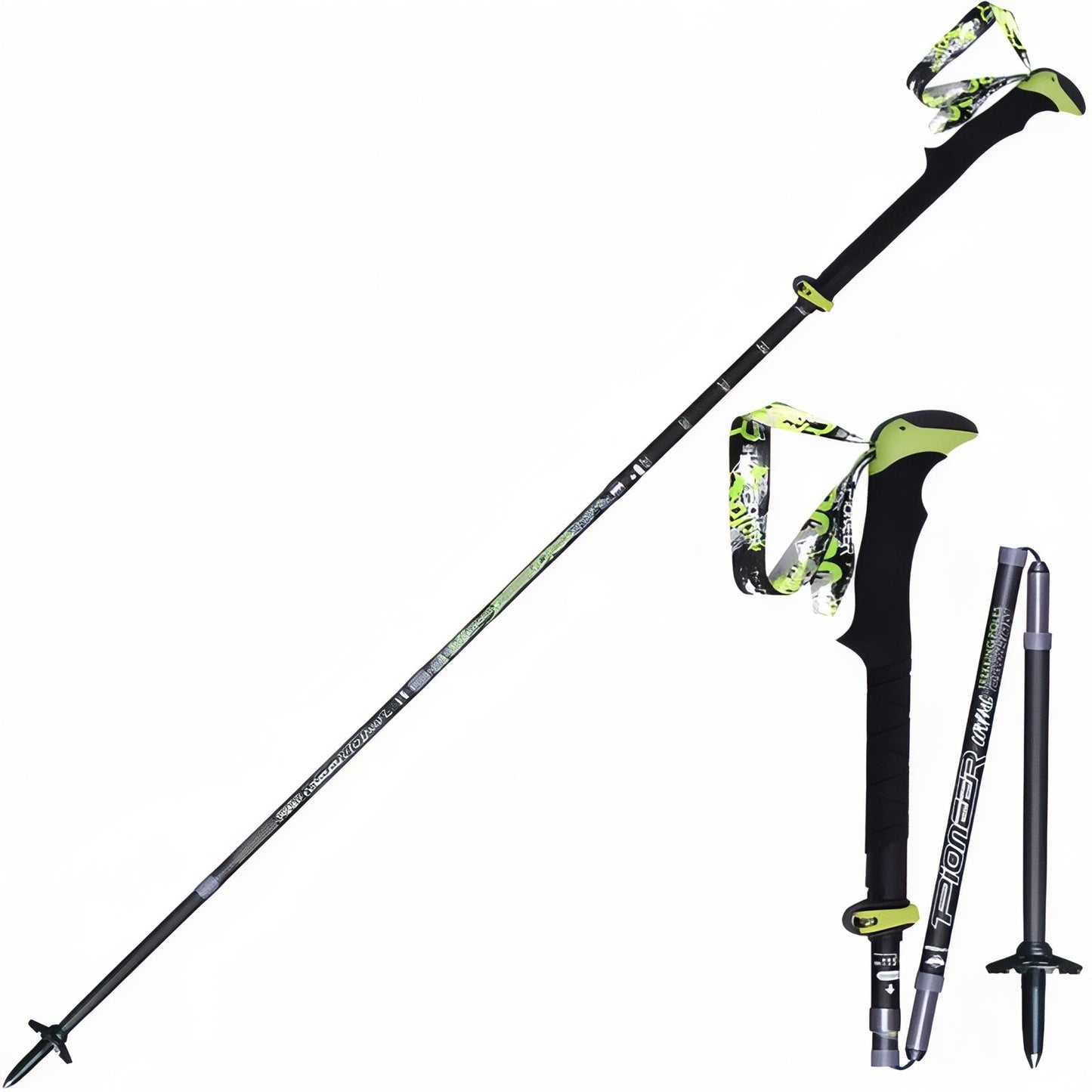 Bâton De Marche Carbone Pliable - Noir