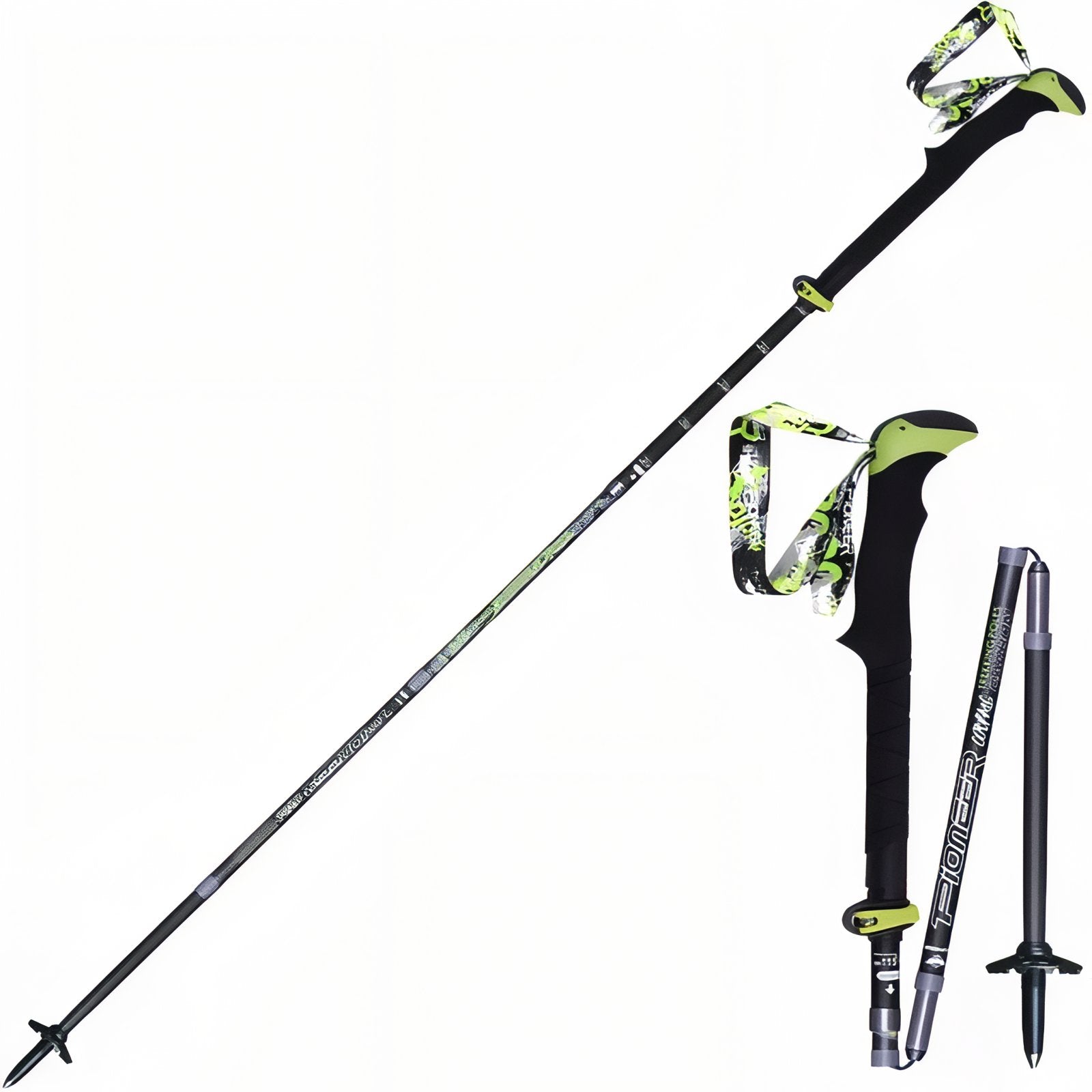 Bâton De Marche Carbone Pliable - Noir