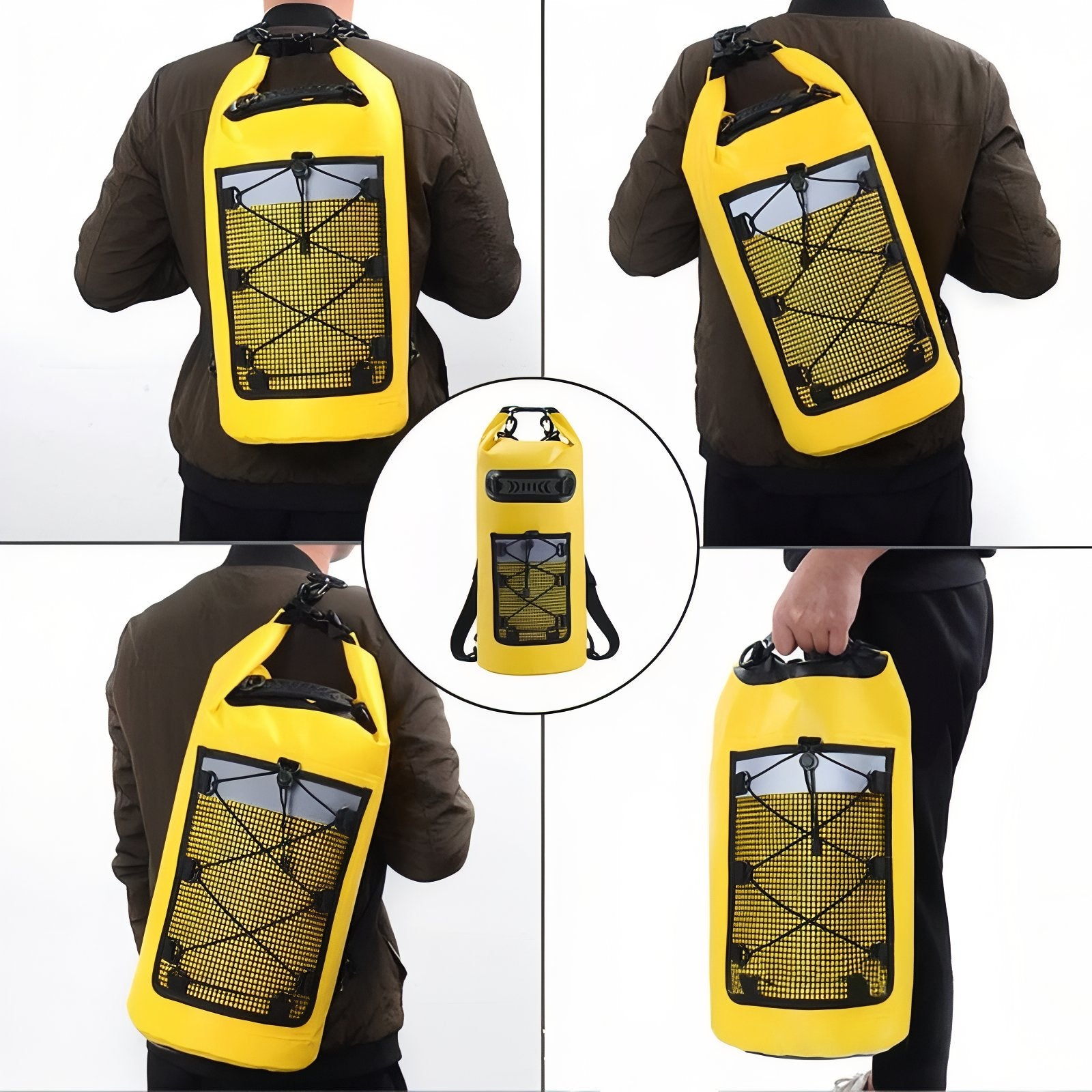 Sac Étanche Pour Randonnée portée à l'épaule - Jaune - Vert - Noir