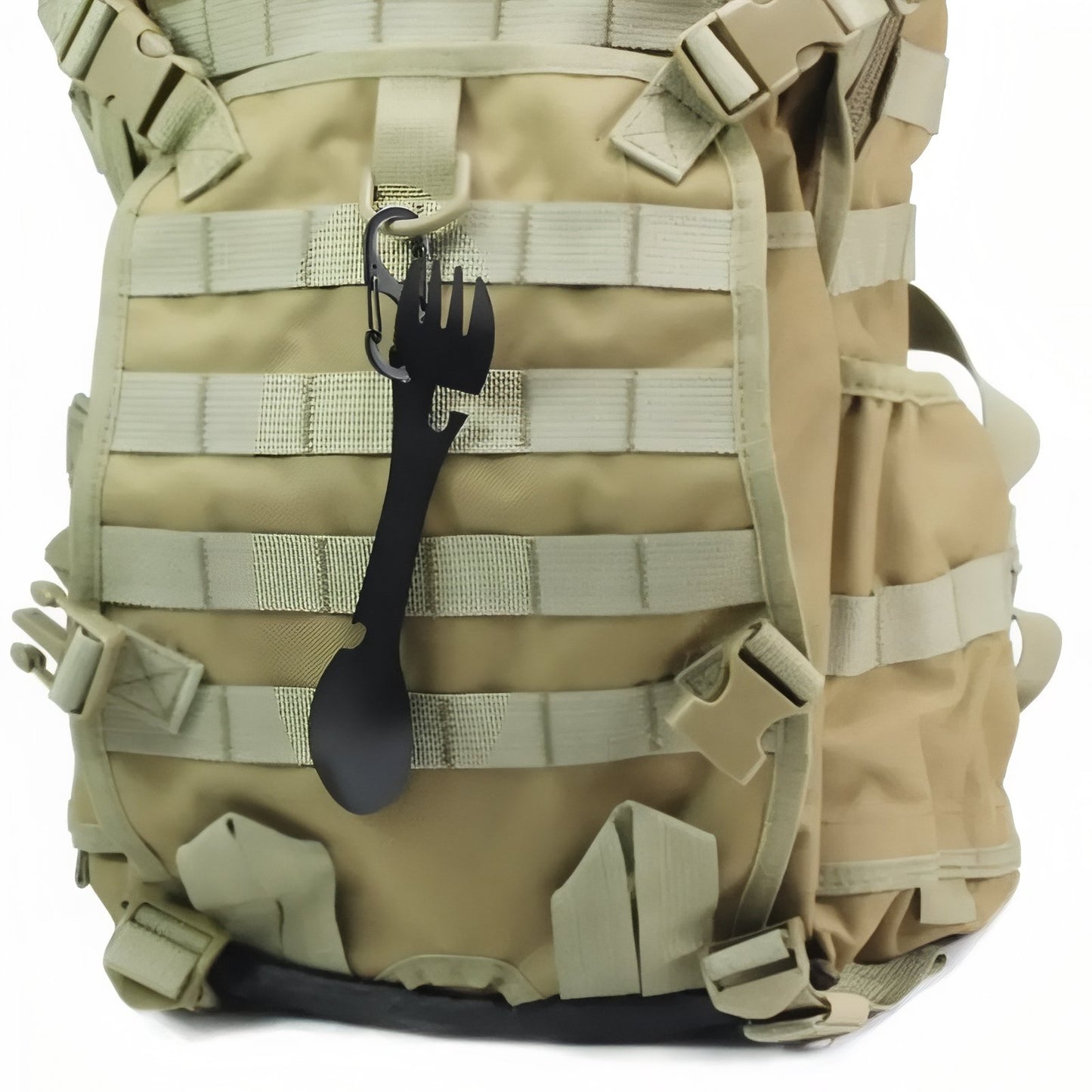 Cuillère Fourchette Randonnée  5 En 1 accroché à un sac - Noir - Gris - Multicolore