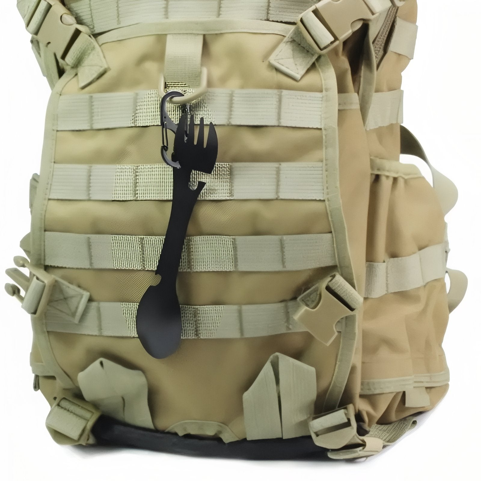 Cuillère Fourchette Randonnée  5 En 1 accroché à un sac - Noir - Gris - Multicolore