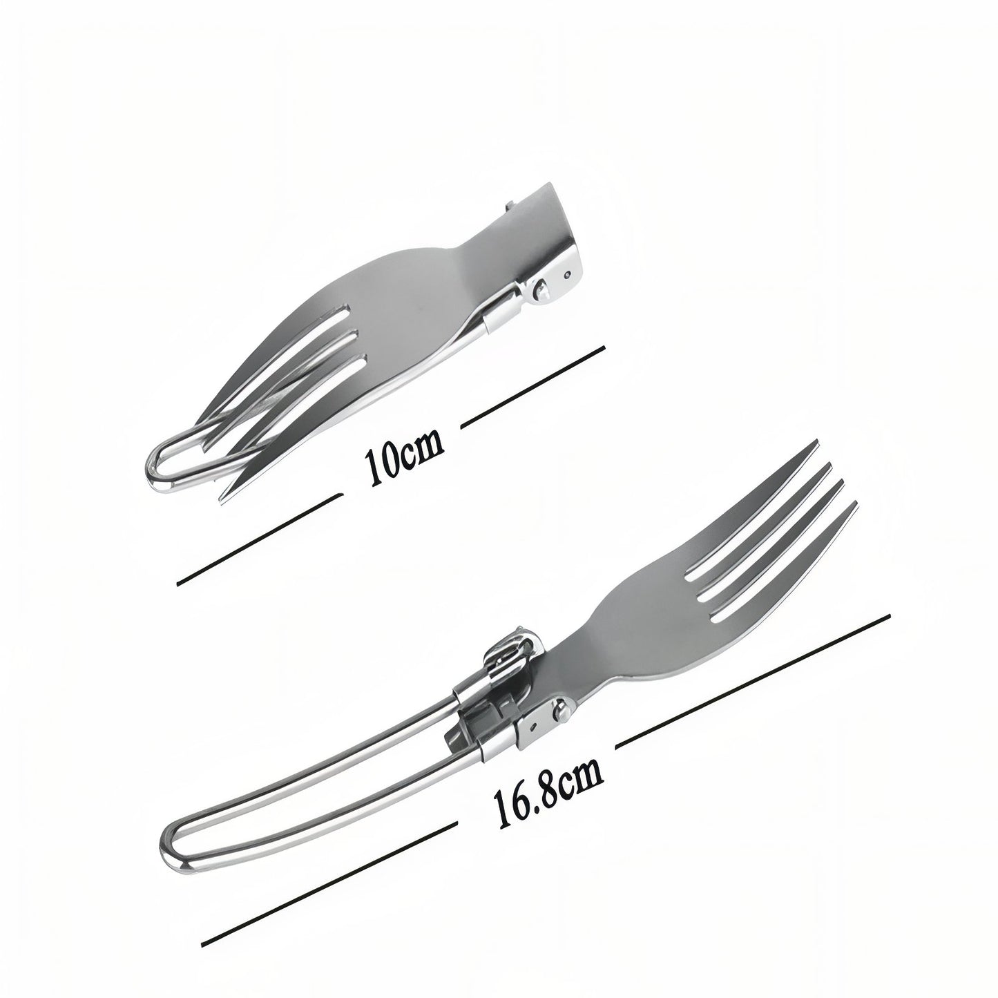 Couvert Pliant Camping guide des dimensions - Cuillère + Fourchette + Couteau